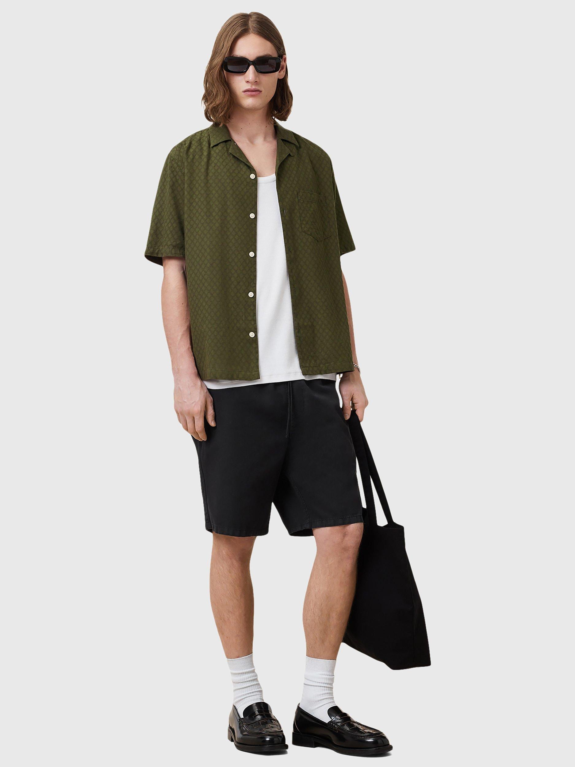 Product image 6 of 6, which shows AllSaints Kylo Cotton Shirt, Kelp Green, L
