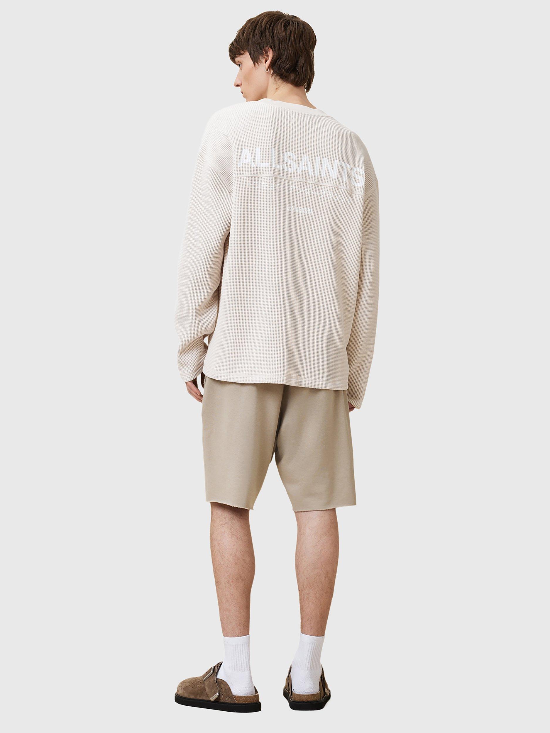 Product image 4 of 6, which shows AllSaints Helix Cotton Blend Shorts, Mire Brown, XS