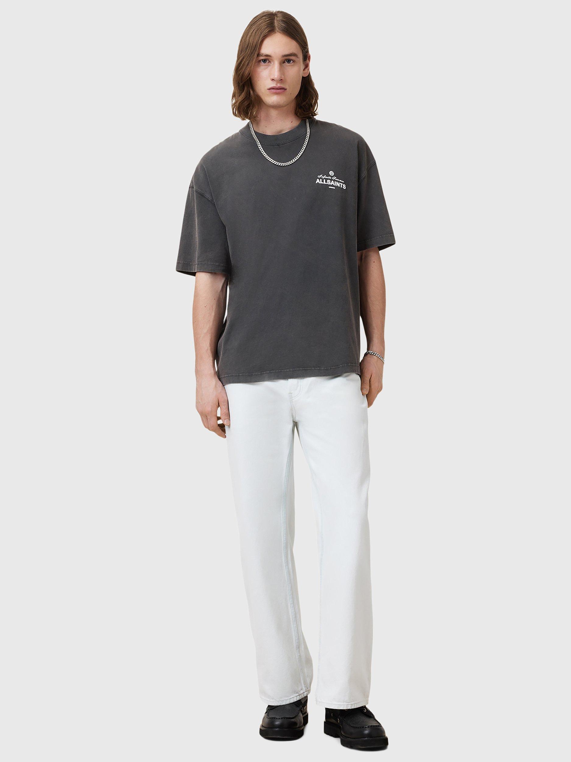 Product image 3 of 7, which shows AllSaints Soleil Cotton T-Shirt, Washed Black, L