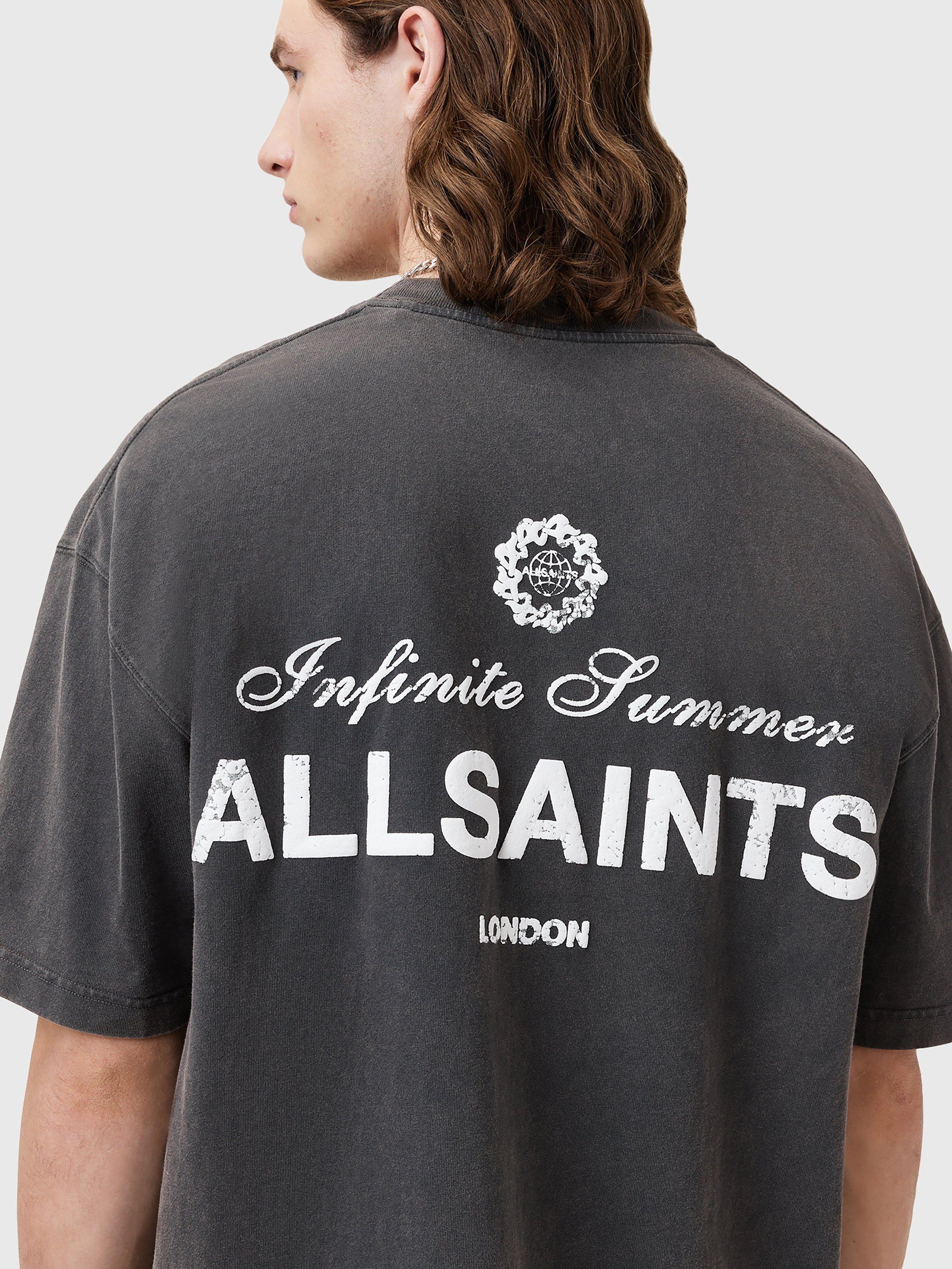 Product image 5 of 7, which shows AllSaints Soleil Cotton T-Shirt, Washed Black, L