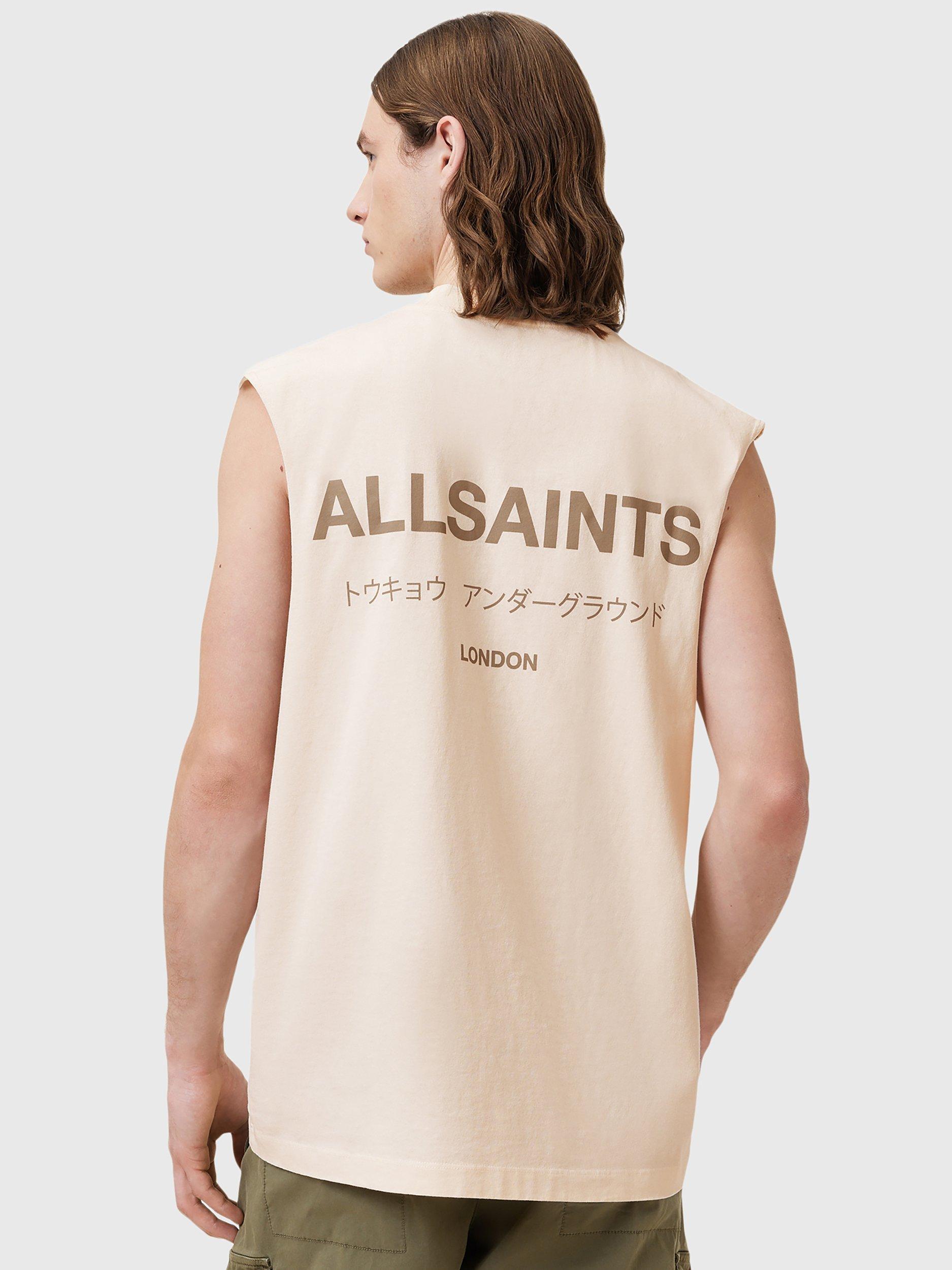 Product image 2 of 7, which shows AllSaints Underground Sleeveless Cotton Top, Sandy White, S