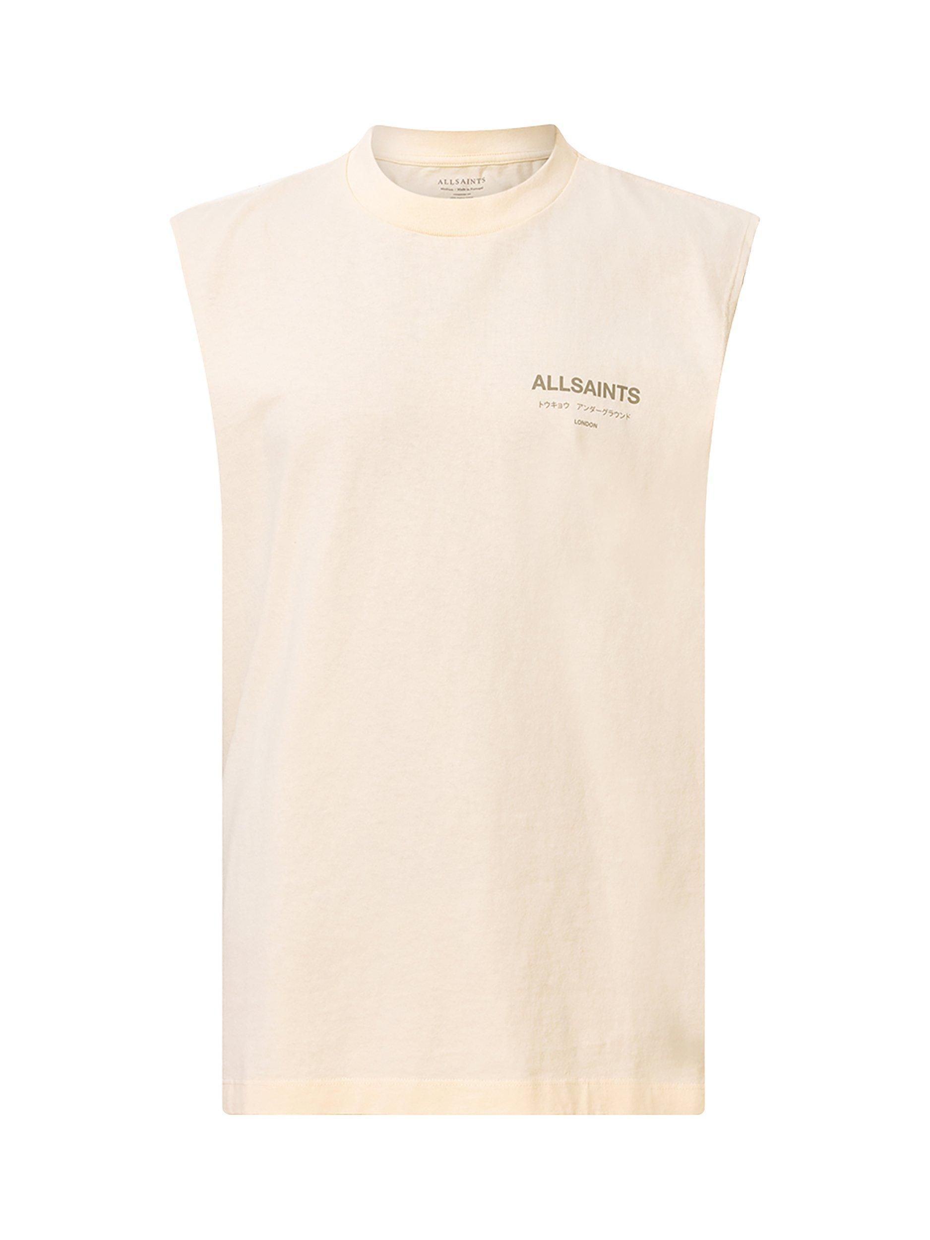Product image 4 of 7, which shows AllSaints Underground Sleeveless Cotton Top, Sandy White, S