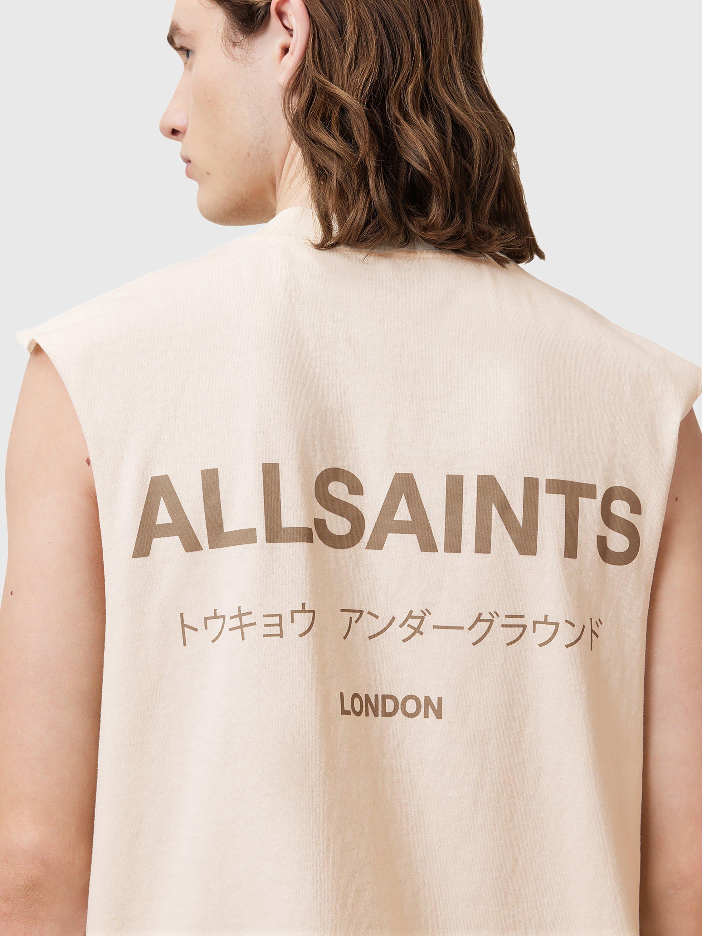 Product image 5 of 7, which shows AllSaints Underground Sleeveless Cotton Top, Sandy White, S