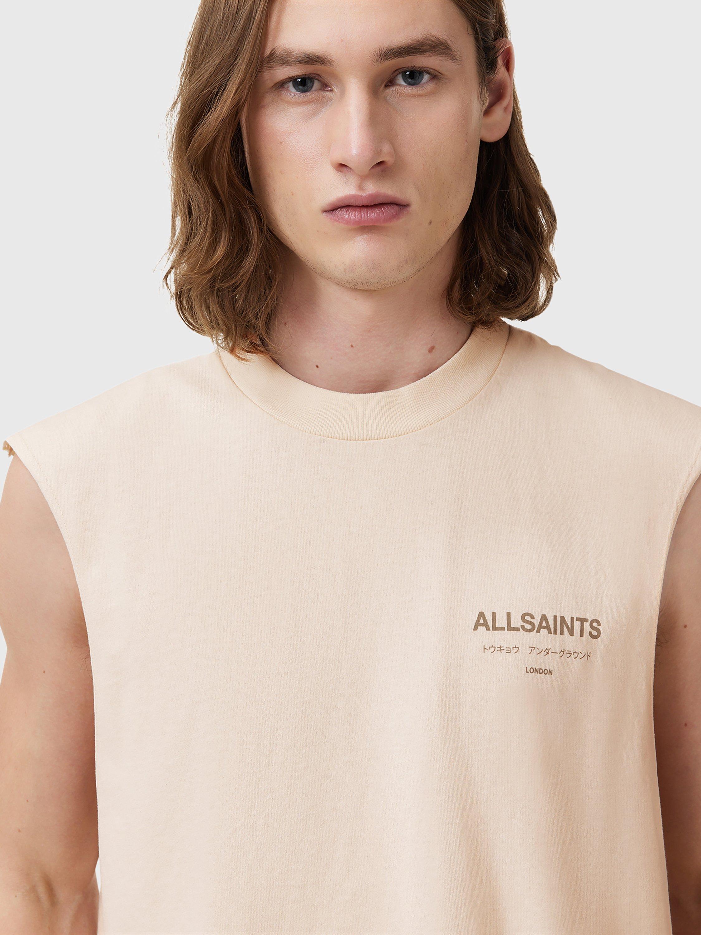 Product image 6 of 7, which shows AllSaints Underground Sleeveless Cotton Top, Sandy White, S