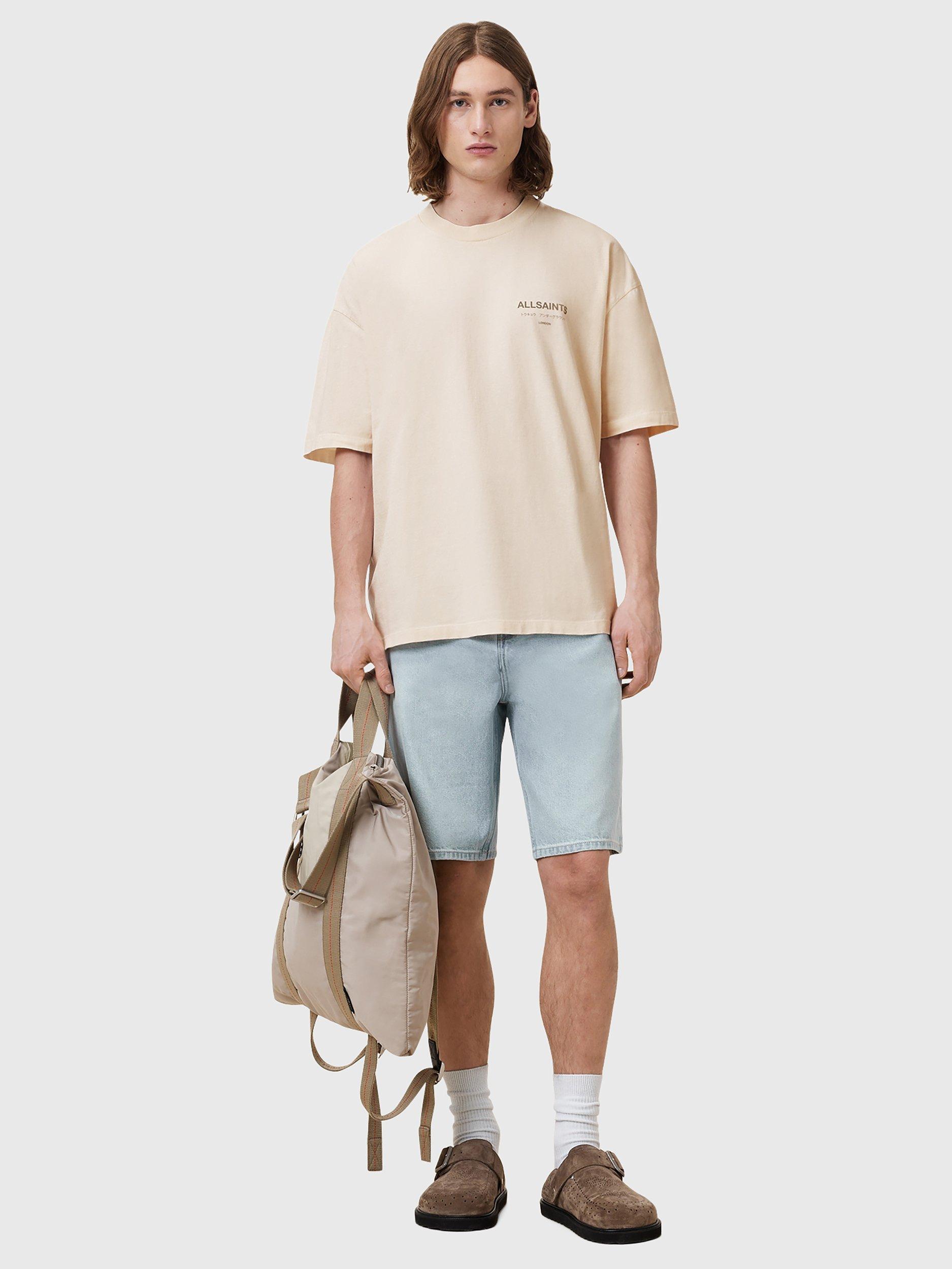 Product image 6 of 7, which shows AllSaints Underground Short Sleeve Crew Neck T-Shirt, Beige, M