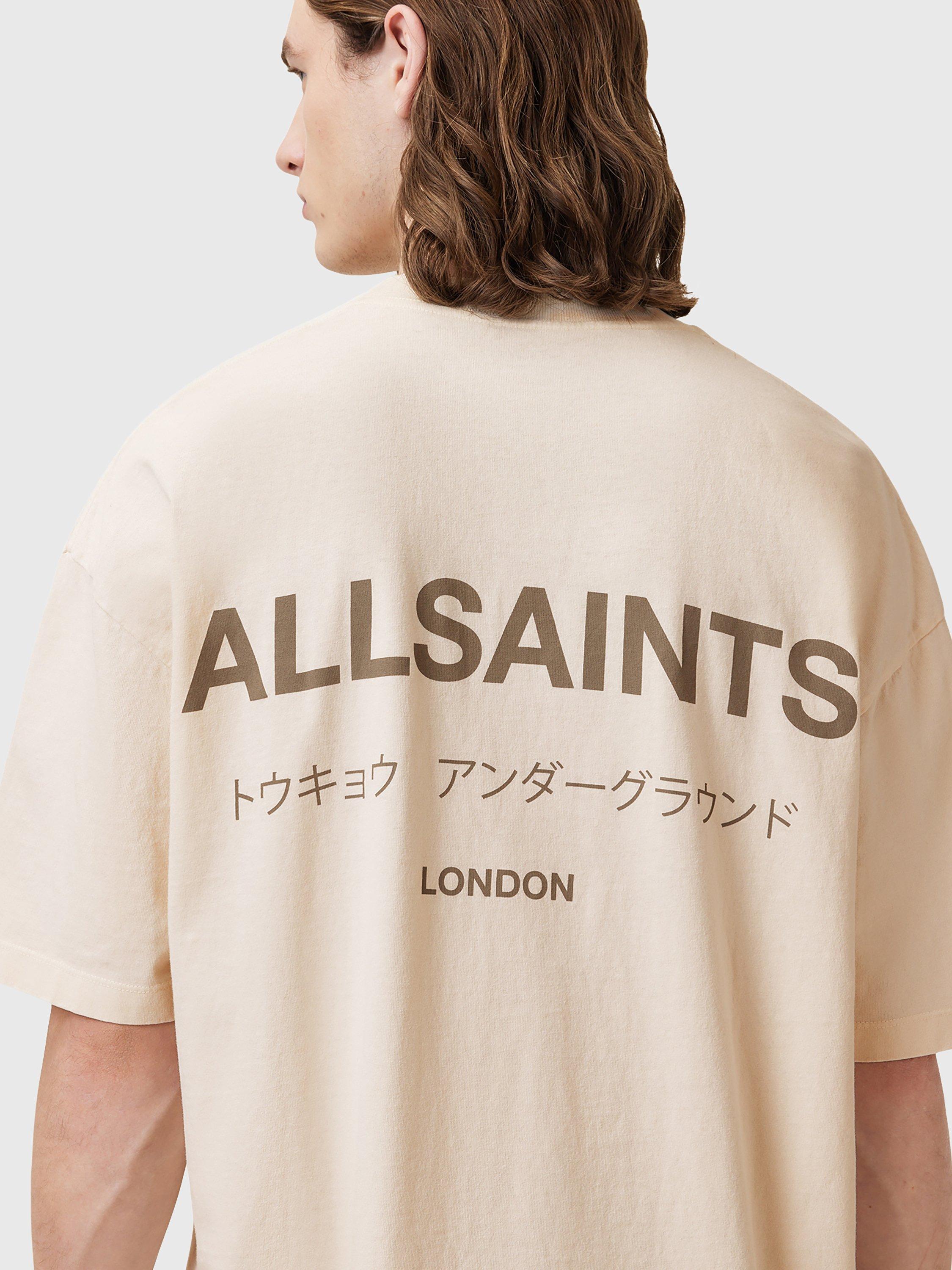 Product image 7 of 7, which shows AllSaints Underground Short Sleeve Crew Neck T-Shirt, Beige, M