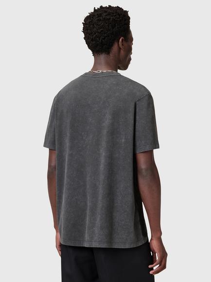 AllSaints Saka Ramskull Cotton T-Shirt, Washed Black - view 2, Washed Black