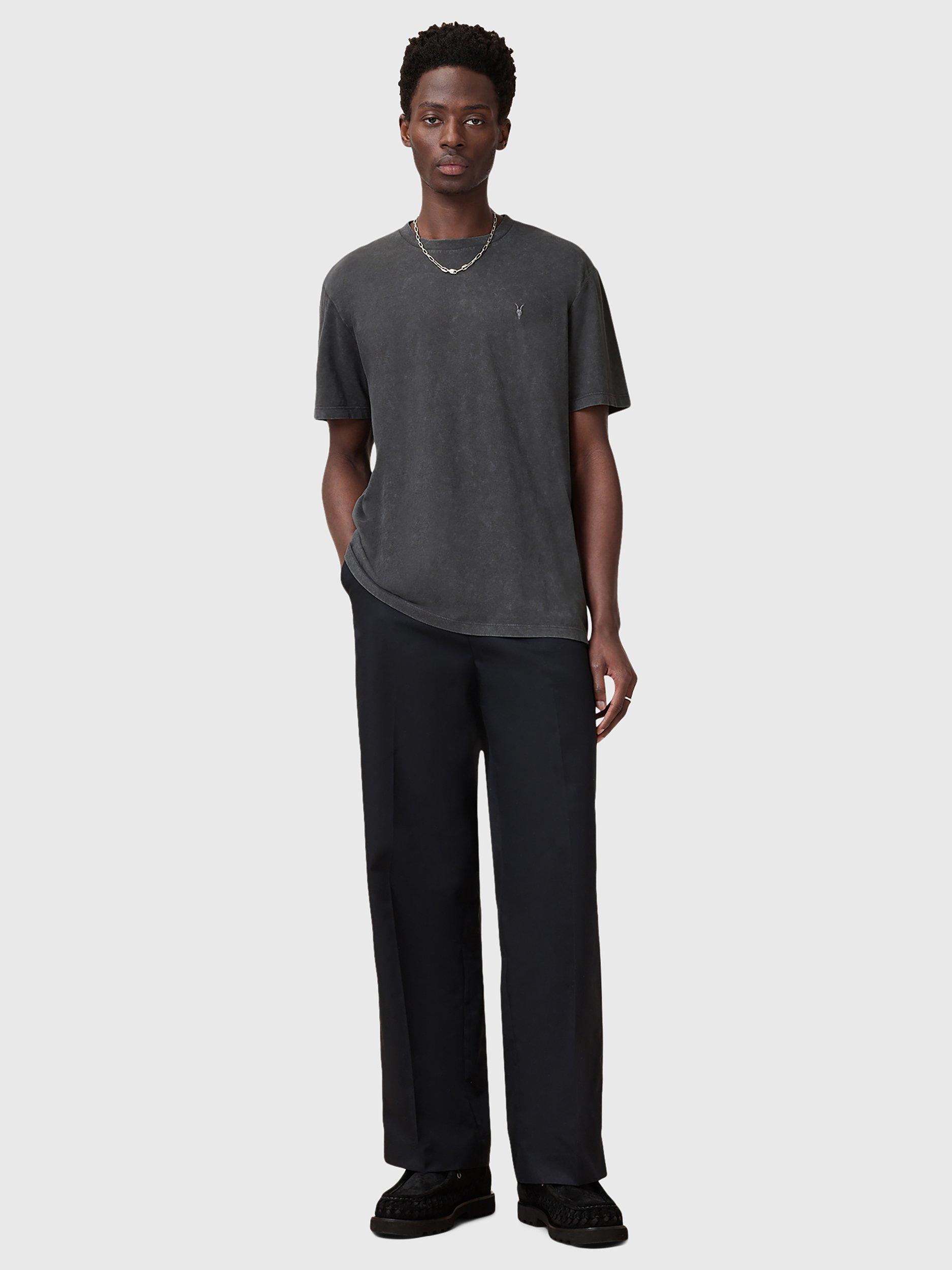 Product image 3 of 6, which shows AllSaints Saka Ramskull Cotton T-Shirt, Washed Black, L