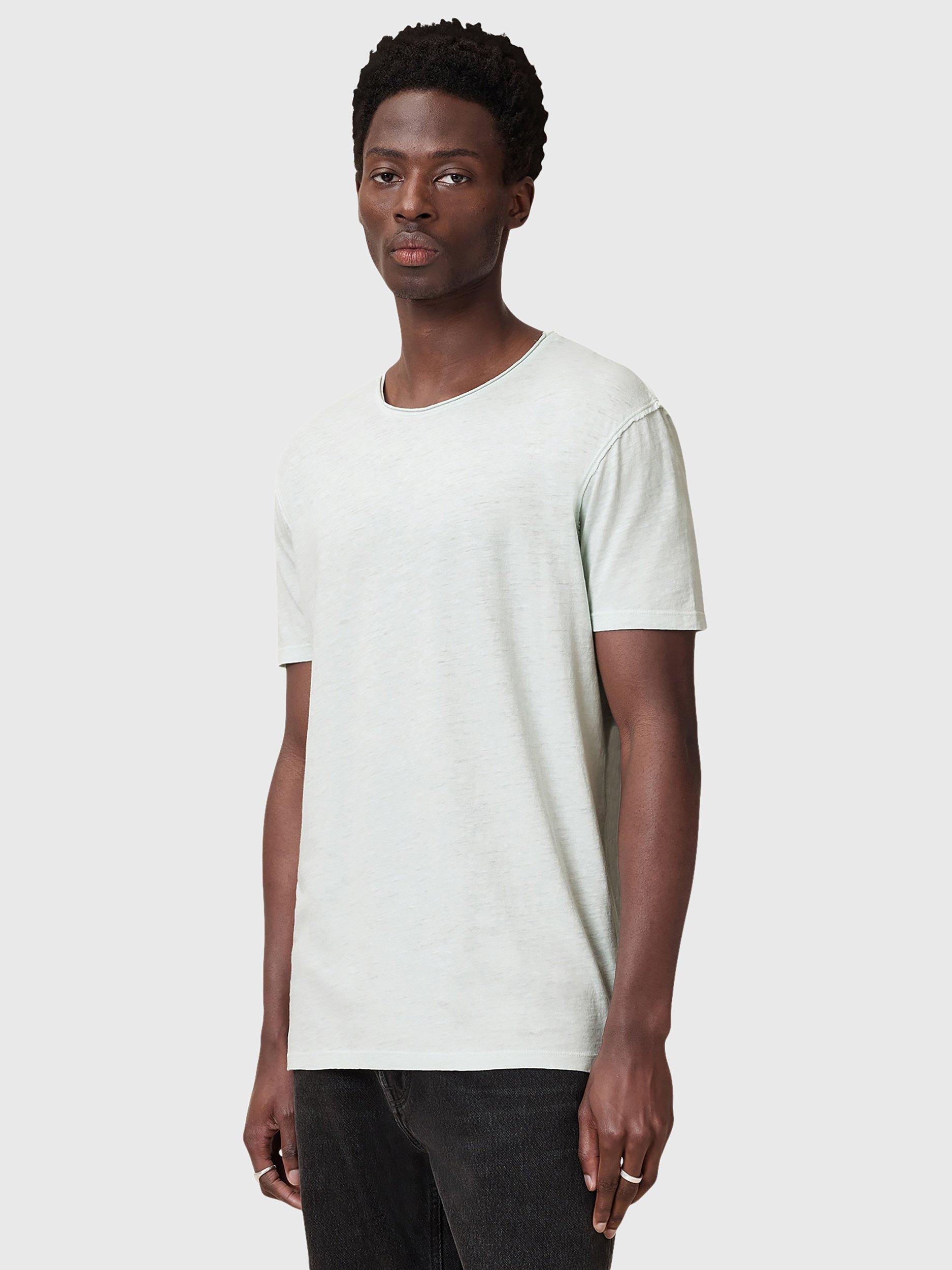 Product image 1 of 6, which shows AllSaints Figure Organic Cotton Regular Fit Short Sleeve T-Shirt, Foam Green, L