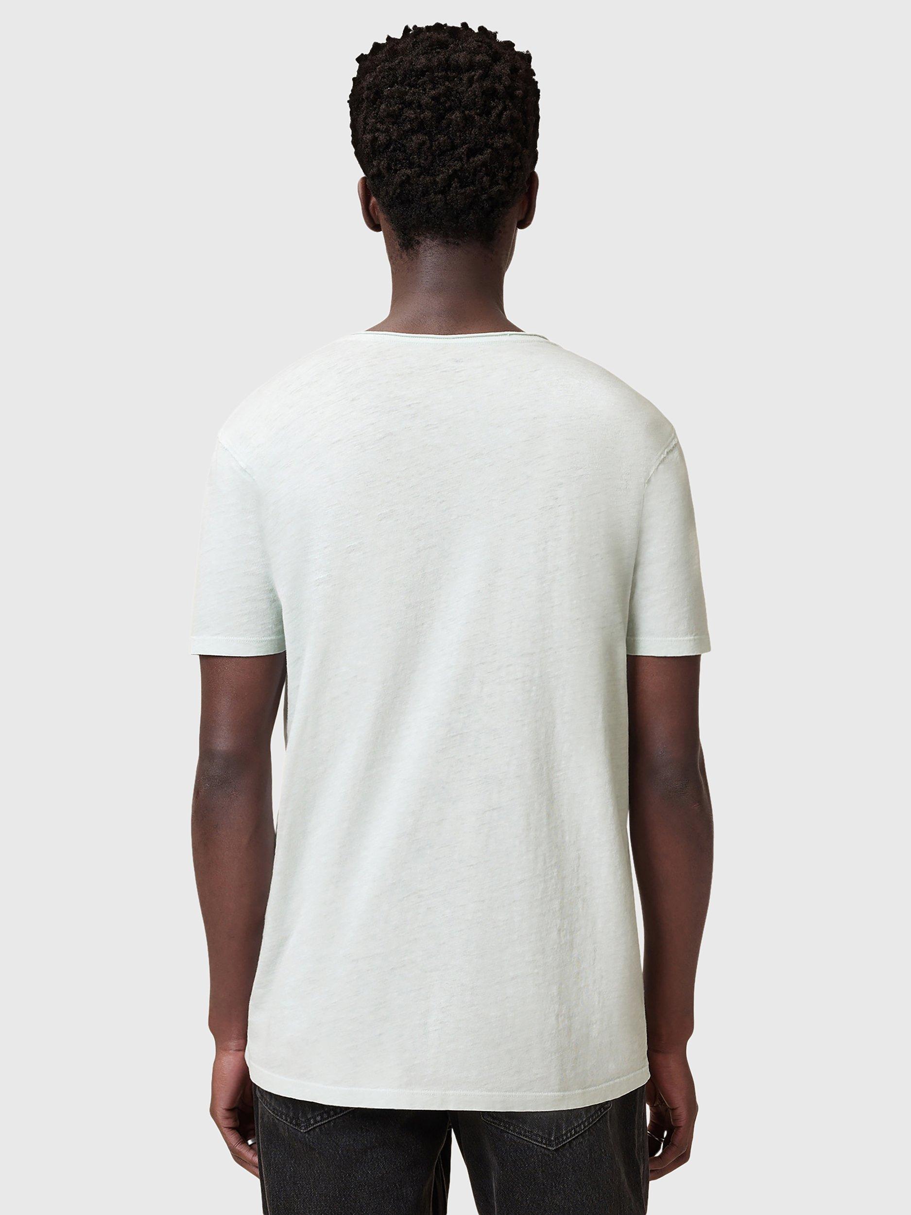 Product image 2 of 6, which shows AllSaints Figure Organic Cotton Regular Fit Short Sleeve T-Shirt, Foam Green, L