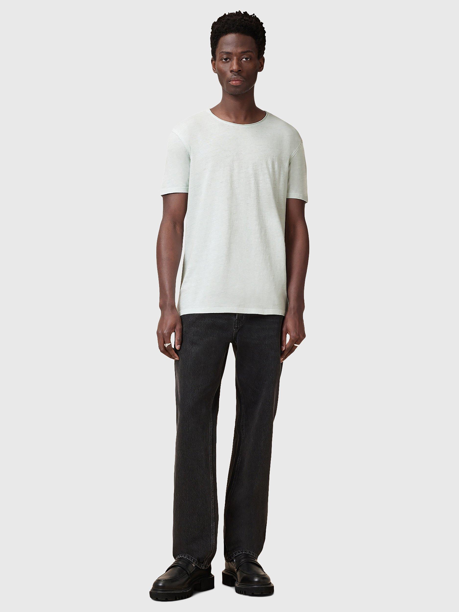 Product image 3 of 6, which shows AllSaints Figure Organic Cotton Regular Fit Short Sleeve T-Shirt, Foam Green, L