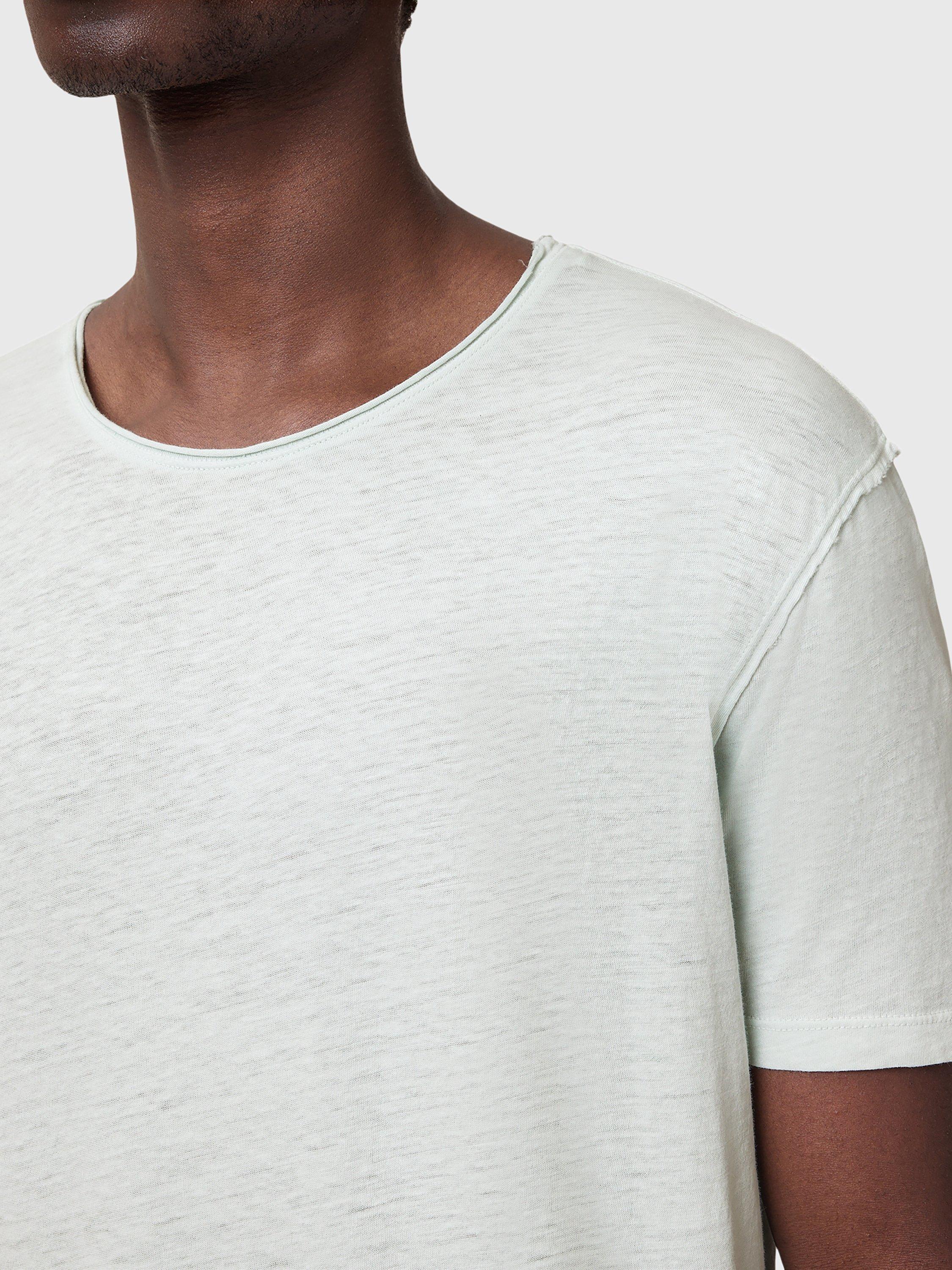 Product image 5 of 6, which shows AllSaints Figure Organic Cotton Regular Fit Short Sleeve T-Shirt, Foam Green, L