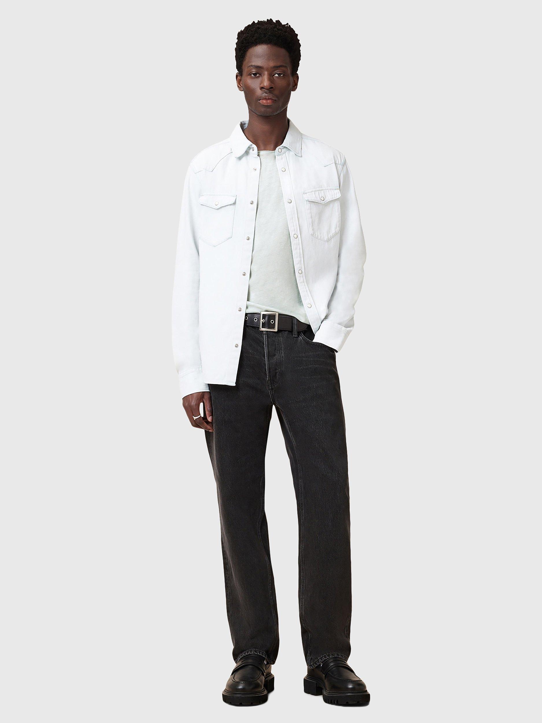 Product image 6 of 6, which shows AllSaints Figure Organic Cotton Regular Fit Short Sleeve T-Shirt, Foam Green, L