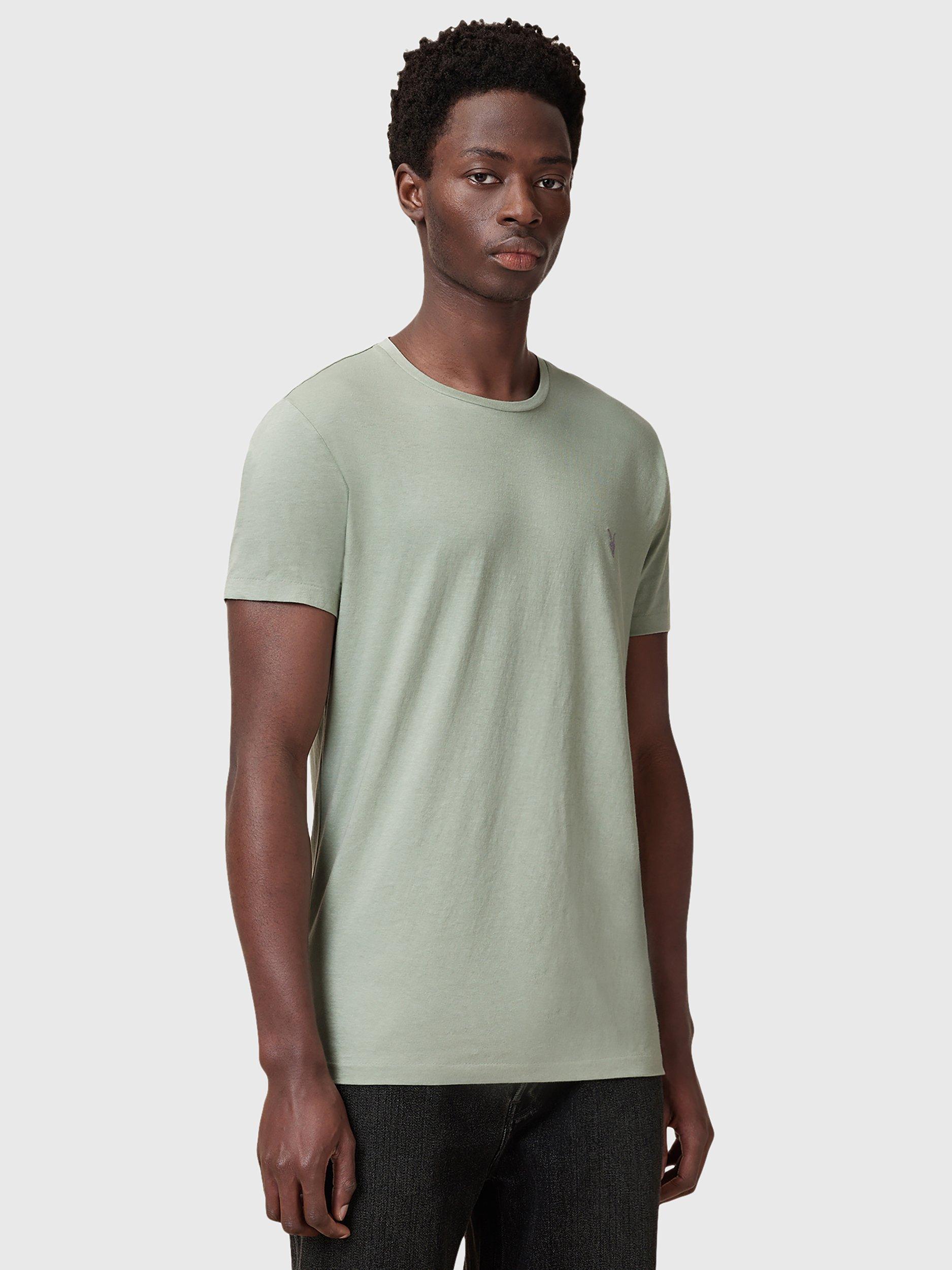Product image 1 of 6, which shows AllSaints Tonic Cotton T-Shirt, Mineral Green, L
