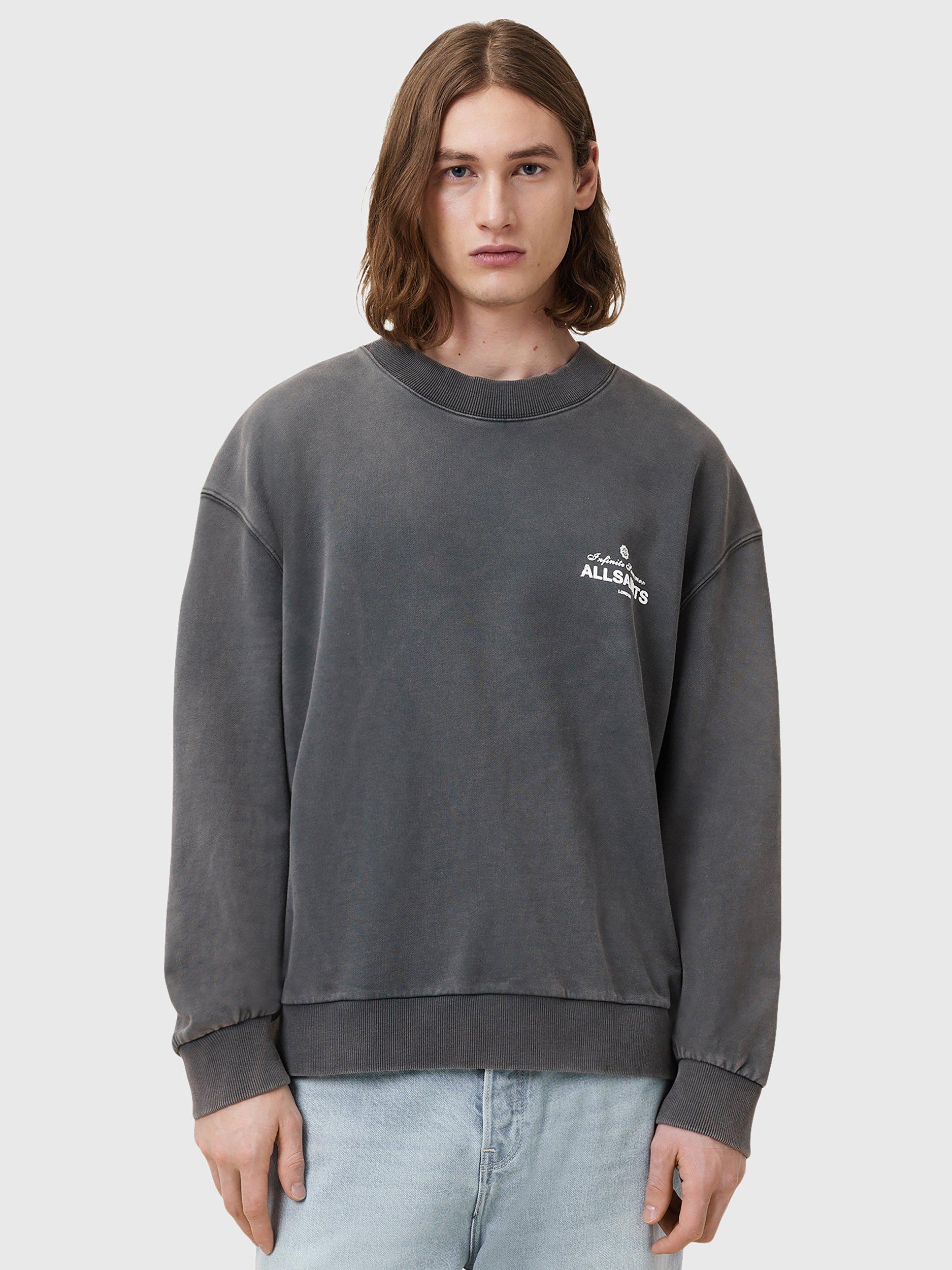 Product image 1 of 6, which shows AllSaints Soleil Cotton Jumper, Washed Black, L