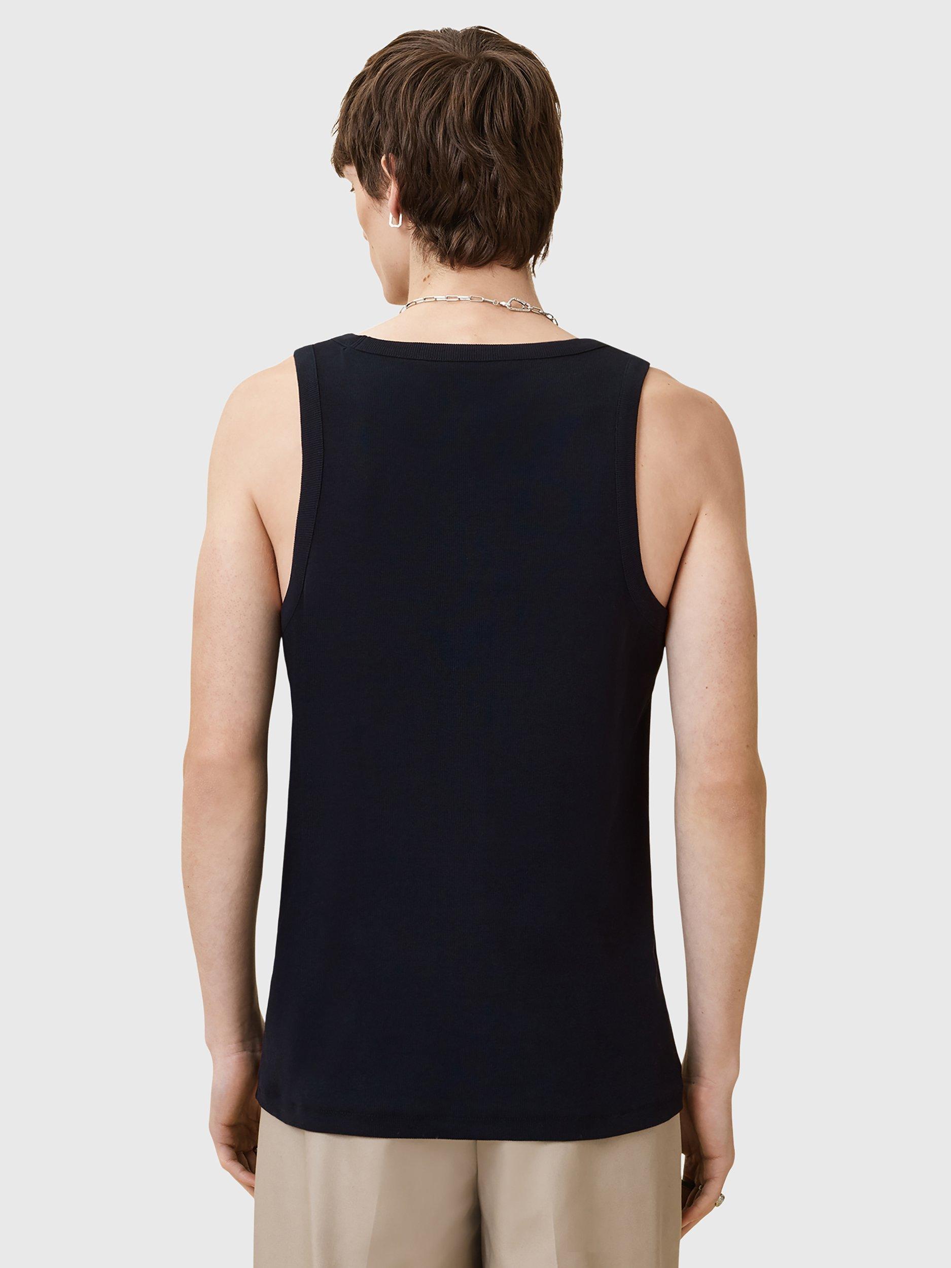 Product image 2 of 6, which shows AllSaints Edwards Textured Vest, Black, XS
