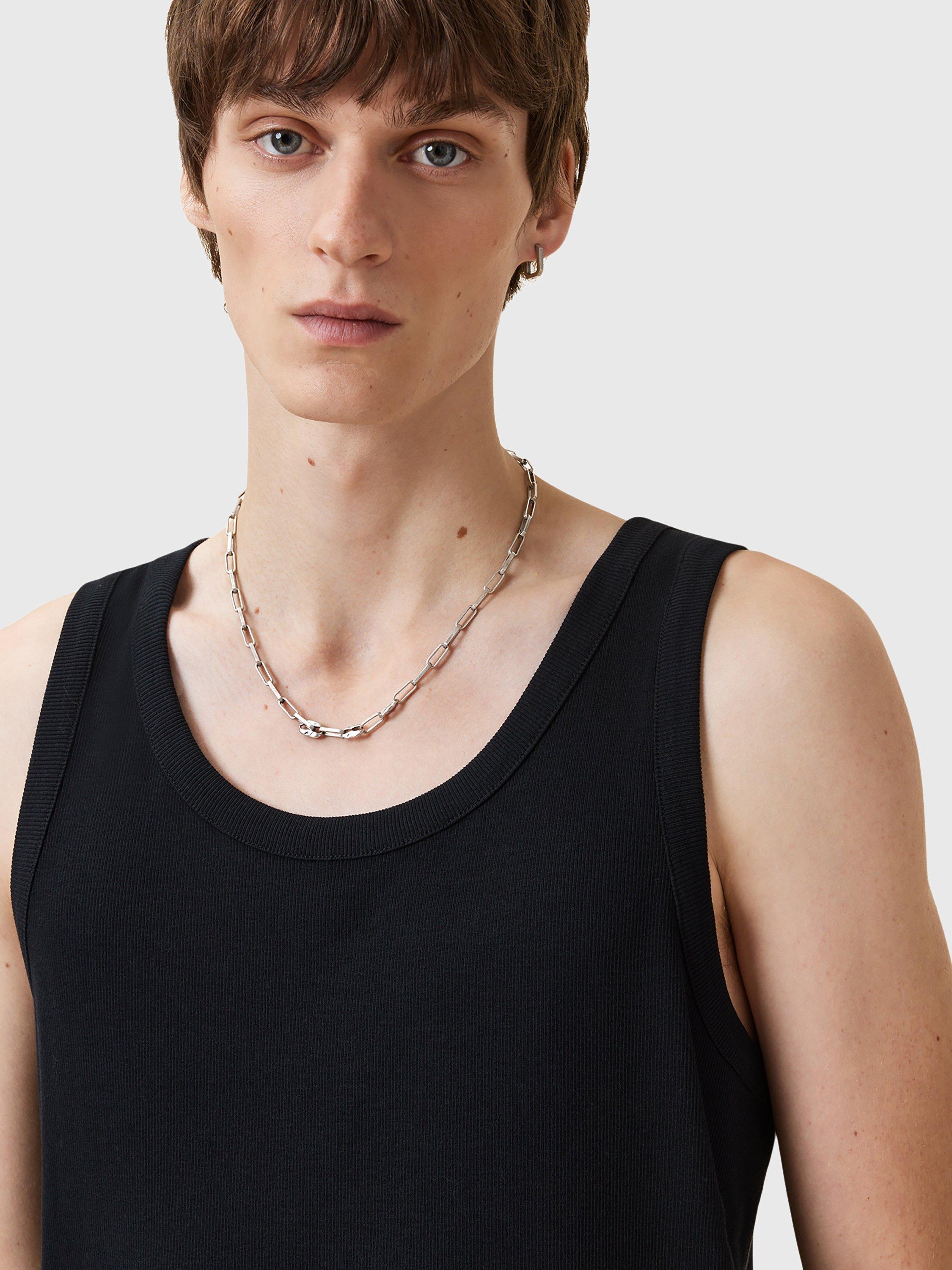 Product image 5 of 6, which shows AllSaints Edwards Textured Vest, Black, XS