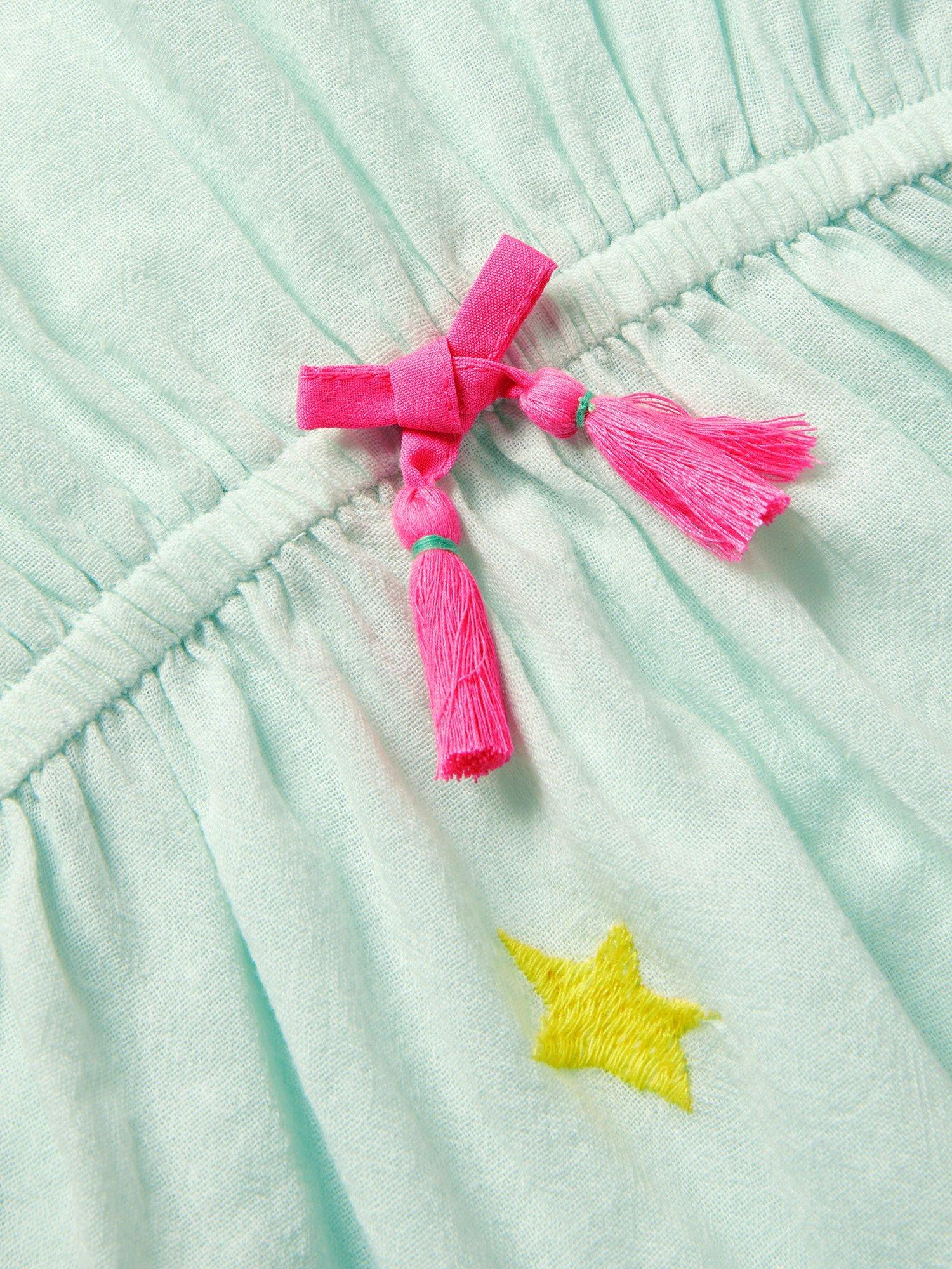 Product image 4 of 4, which shows Angels by Accessorize Kids' Sunbeam Embroidered Kaftan, Green, 18-24 months