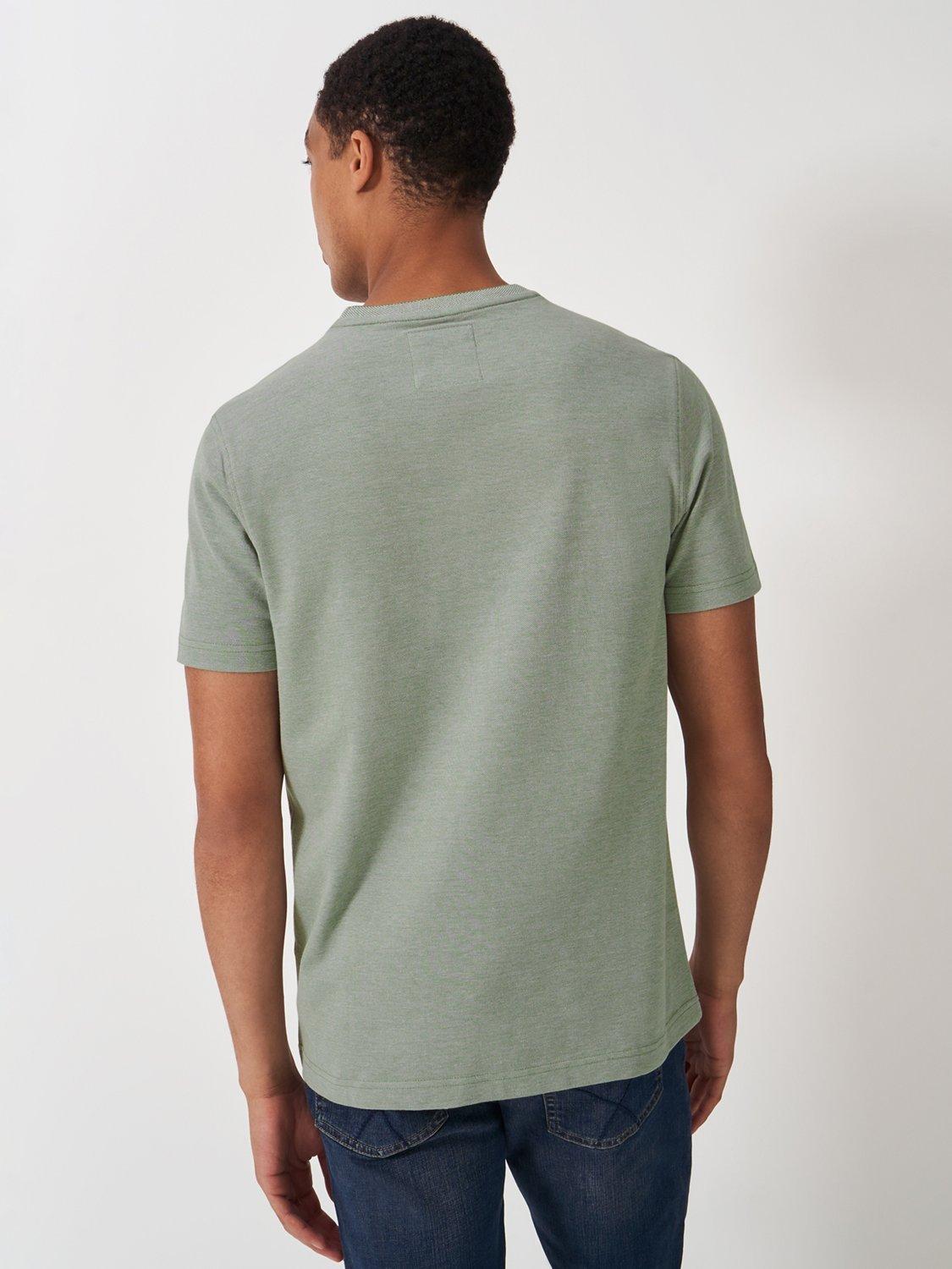 Product image 3 of 5, which shows Crew Clothing Oxford Cotton T-Shirt, Olive Green, L