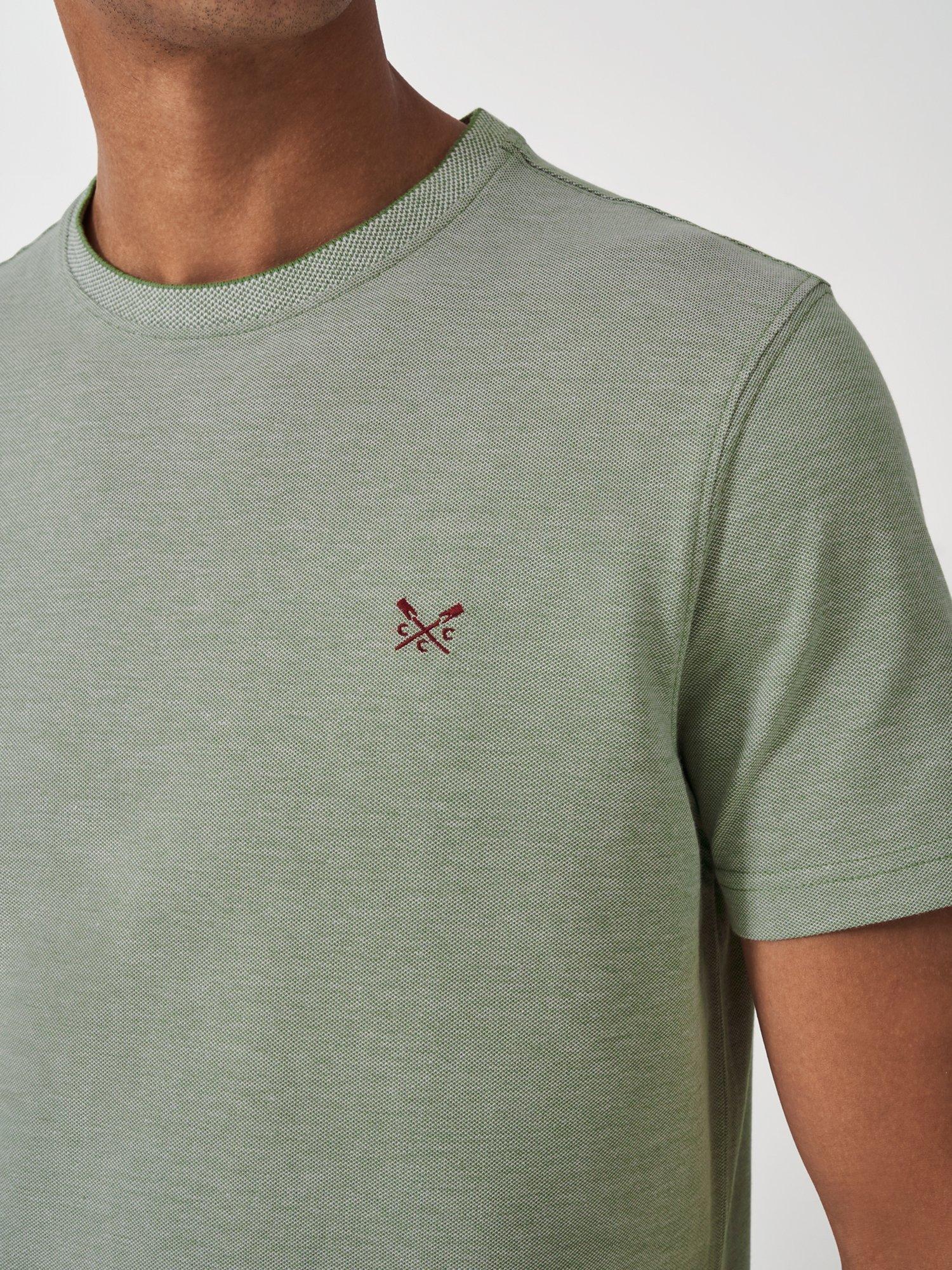 Product image 4 of 5, which shows Crew Clothing Oxford Cotton T-Shirt, Olive Green, L
