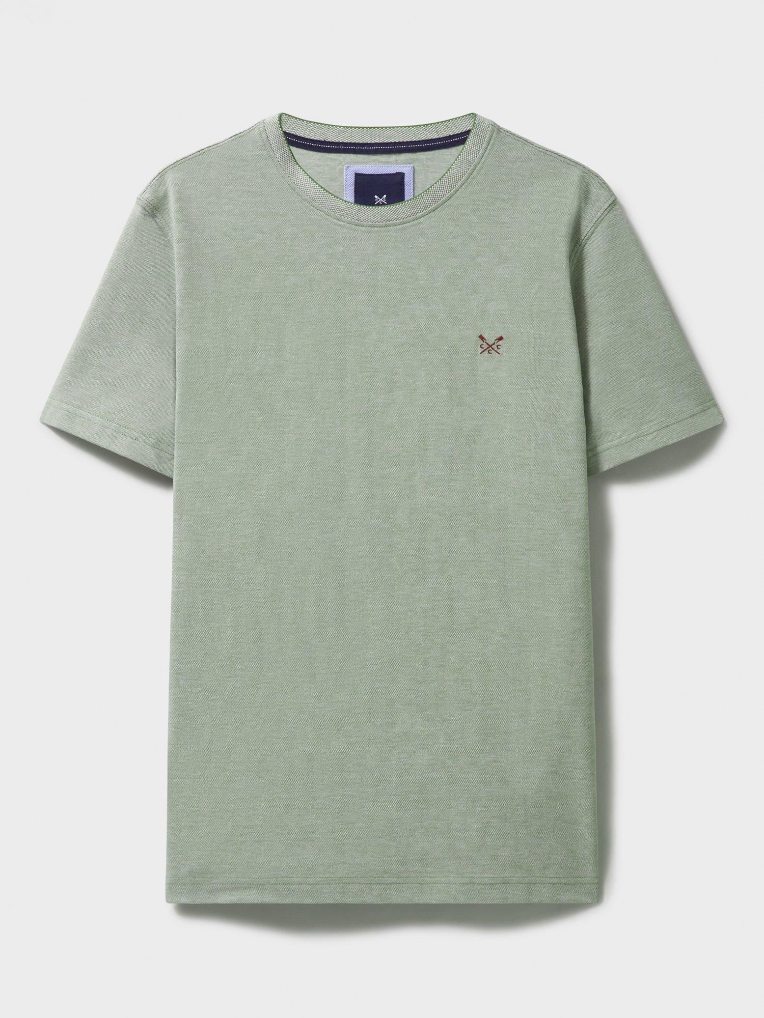 Product image 5 of 5, which shows Crew Clothing Oxford Cotton T-Shirt, Olive Green, L