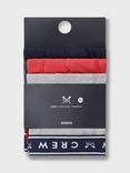 Crew Clothing Cotton Jersey Boxers, Pack of 3, Navy/Red/Grey Marl, Navy/Red/Grey Marl