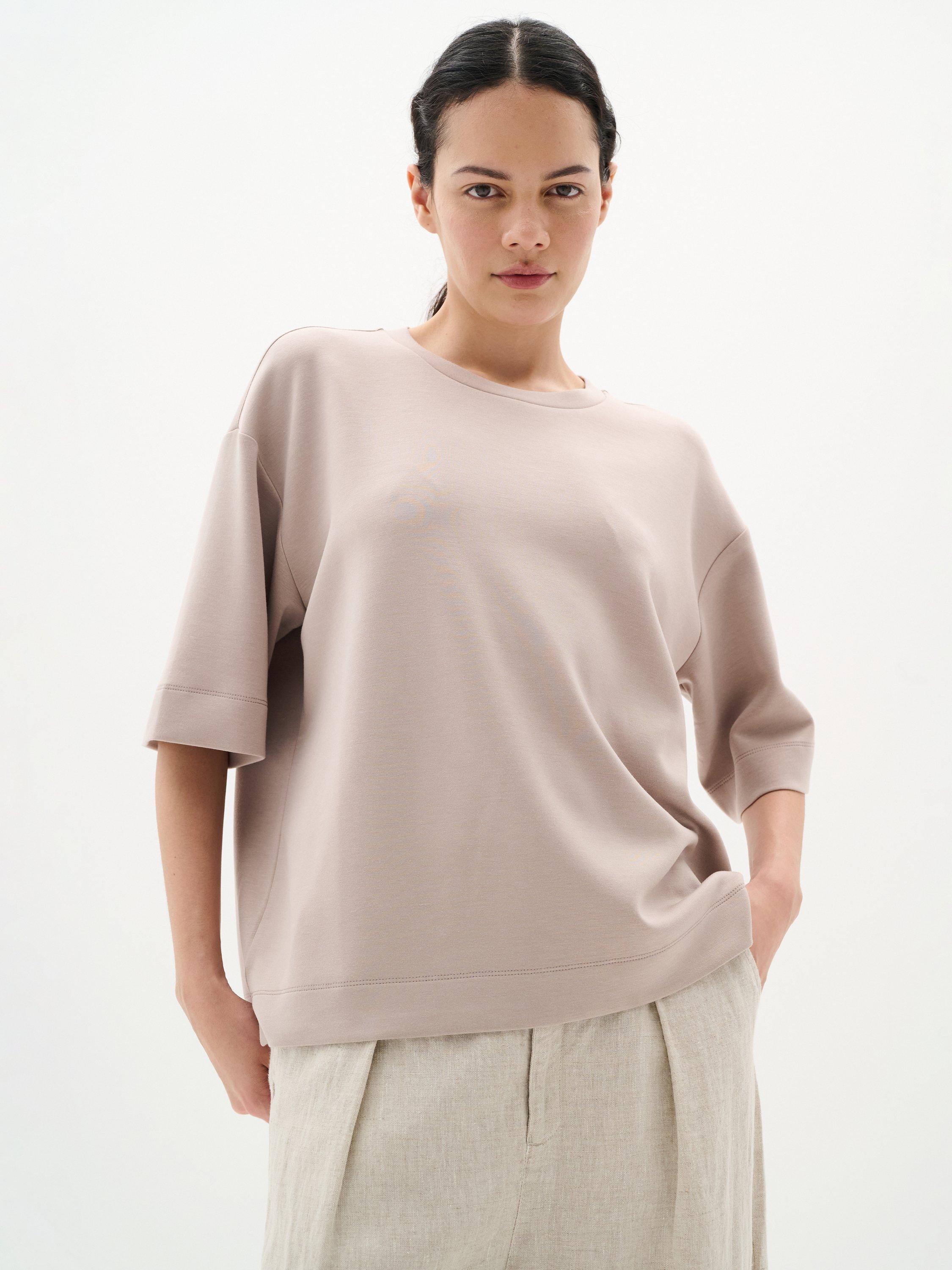 Product image 1 of 4, which shows InWear Pannie Drop Shoulder T-Shirt, Stone, XS