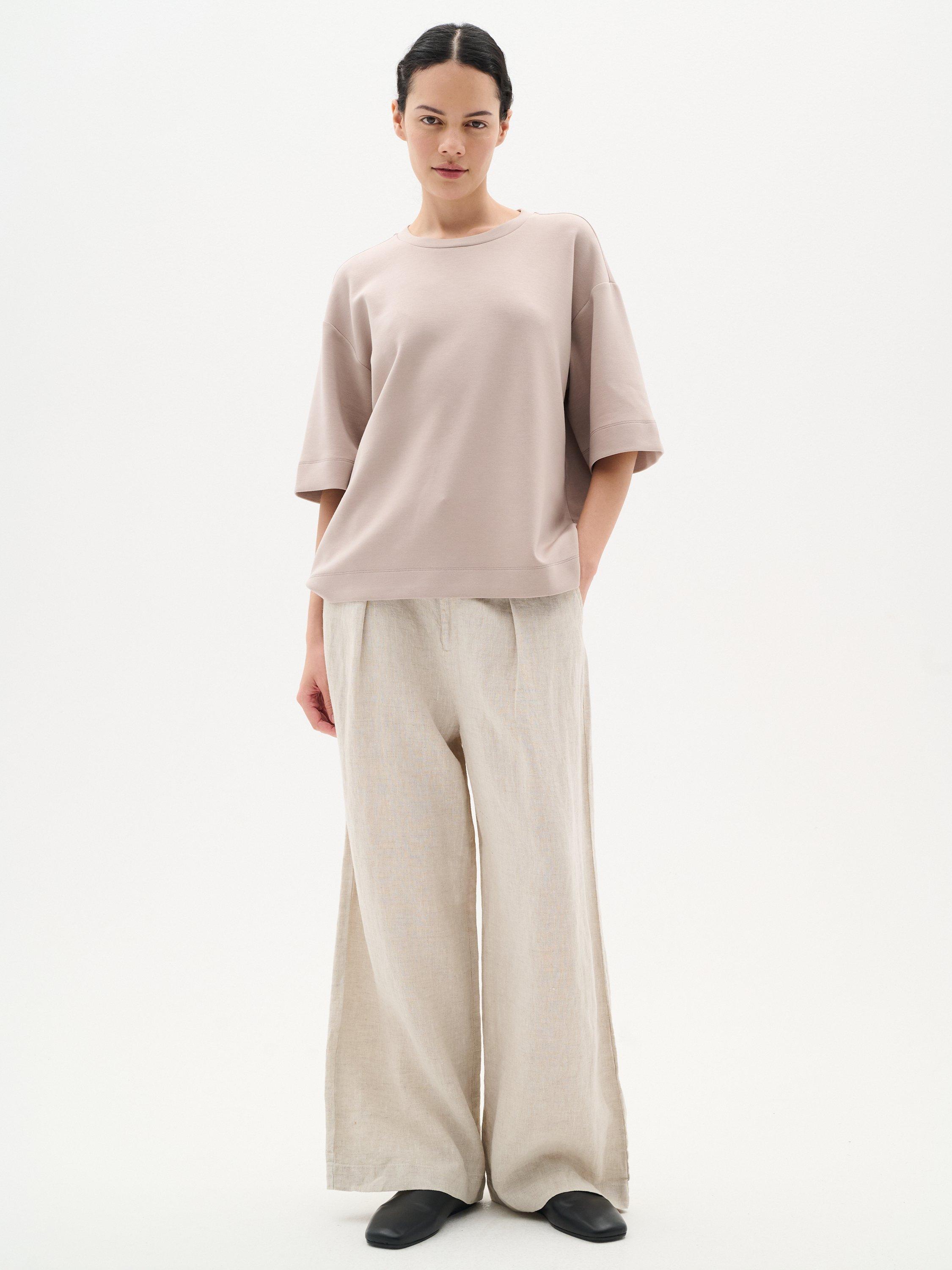 Product image 3 of 4, which shows InWear Pannie Drop Shoulder T-Shirt, Stone, XS