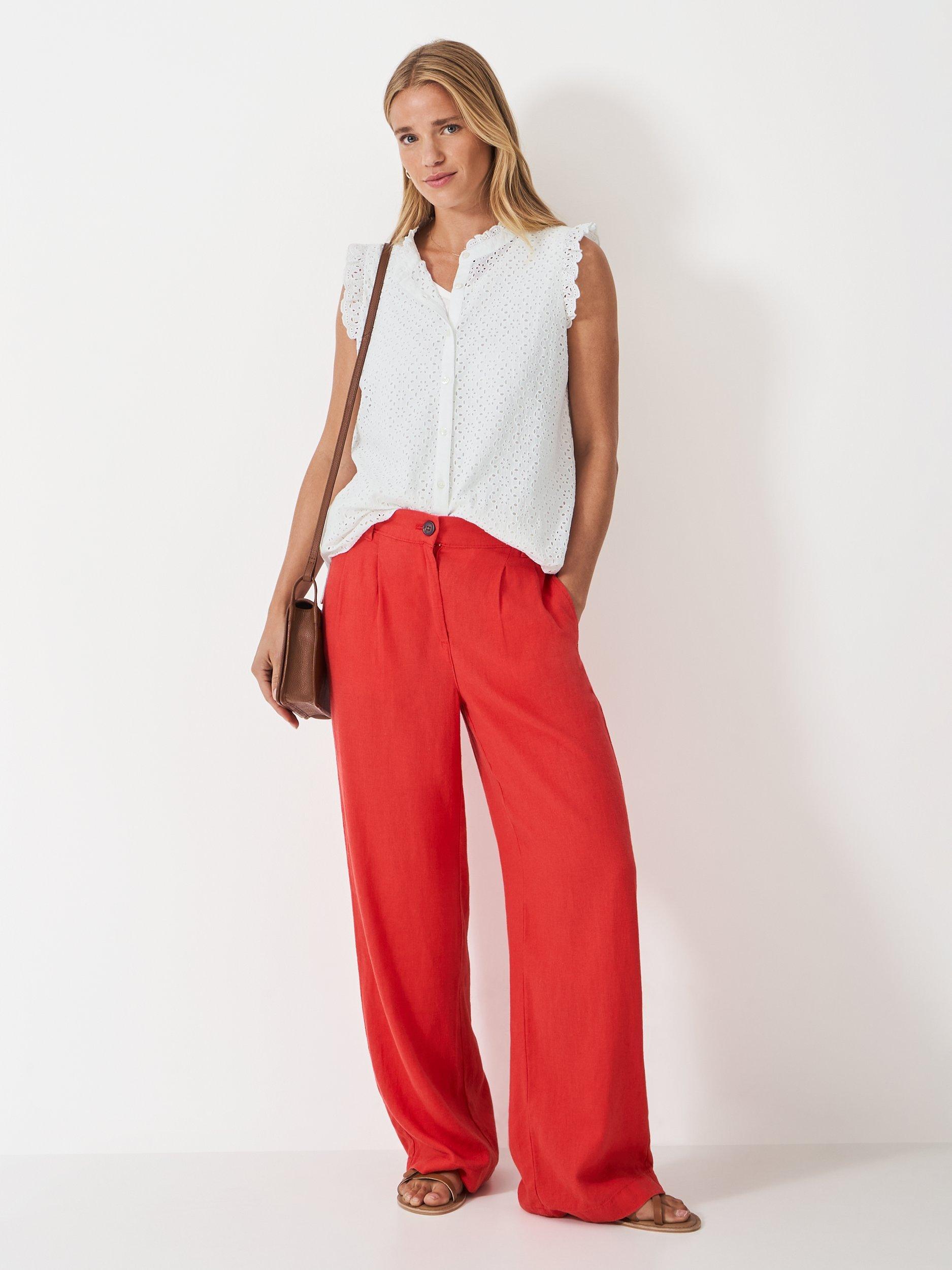 Product image 3 of 5, which shows Crew Clothing Neve Broderie Anglaise Top, White, 6