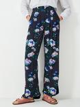 Crew Clothing Dion Barge Floral Trousers, Blue