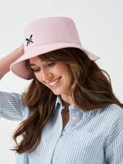 Crew Clothing Embroidered Logo Bucket Hat, Pastel Pink, Pastel Pink