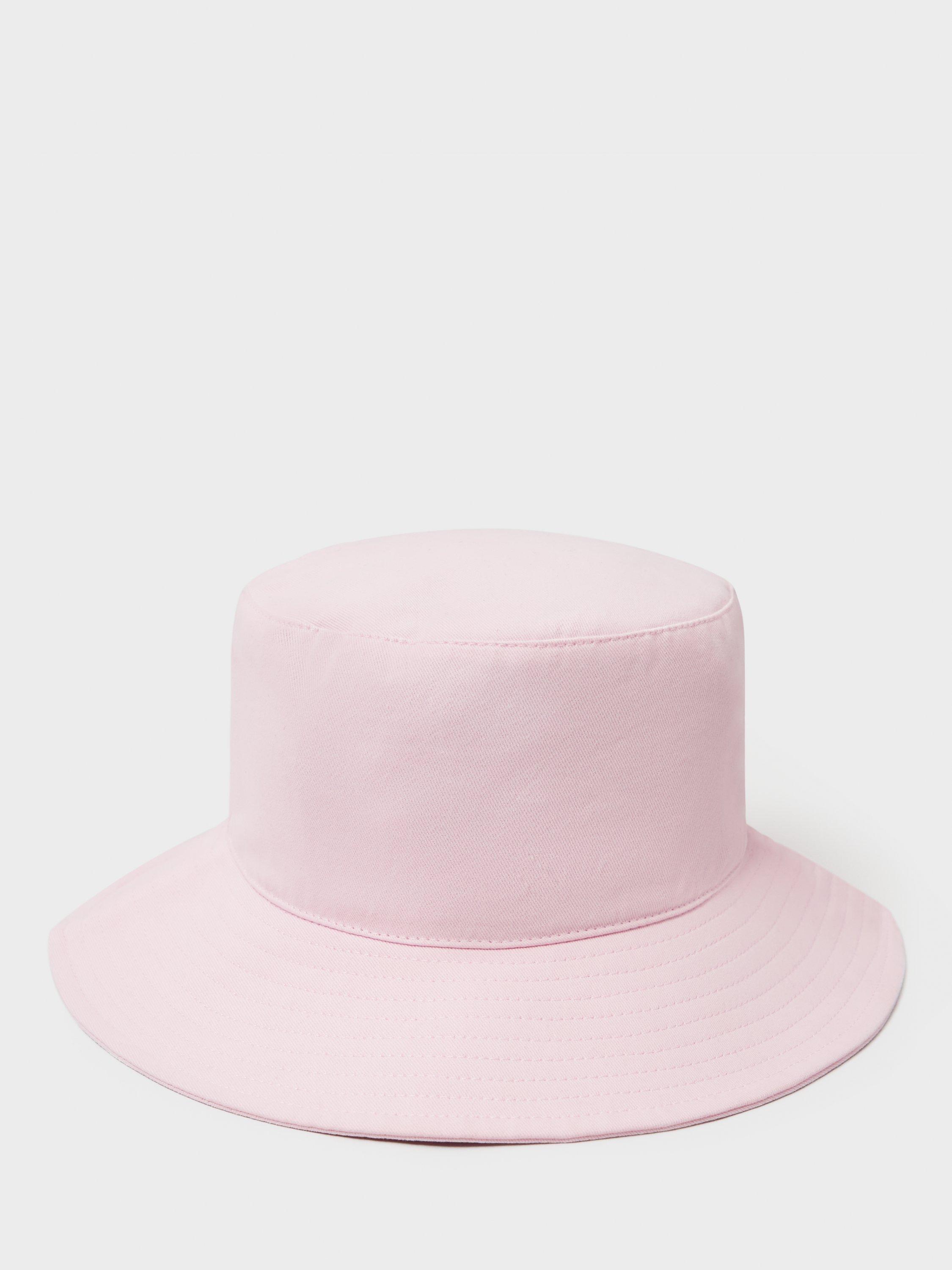 Product image 3 of 3, which shows Crew Clothing Embroidered Logo Bucket Hat, Pastel Pink