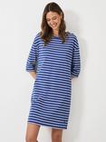 Crew Clothing Thea Stripe Jersey Dress, Navy Blue