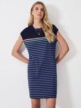 Crew Clothing Thea Stripe Jersey Dress, Blue