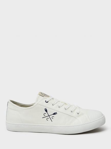Crew Clothing Canvas Lace Up Trainers, White