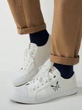 Crew Clothing Canvas Lace Up Trainers, White