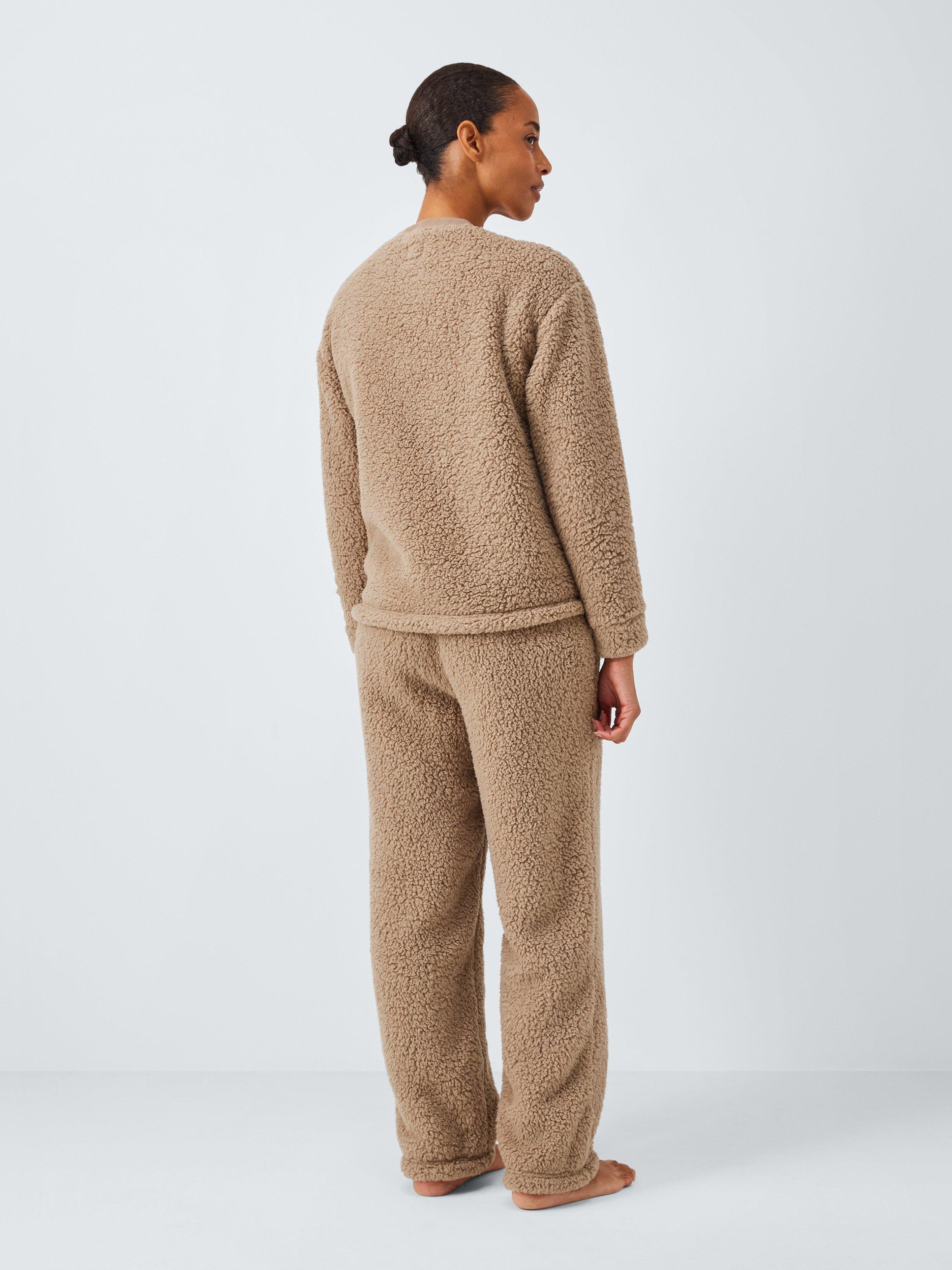 Product image 2 of 6, which shows John Lewis Borg Fleece Lounge Set, Caramel, S