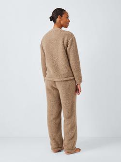 John Lewis Borg Fleece Lounge Set, Caramel - view 2, Caramel
