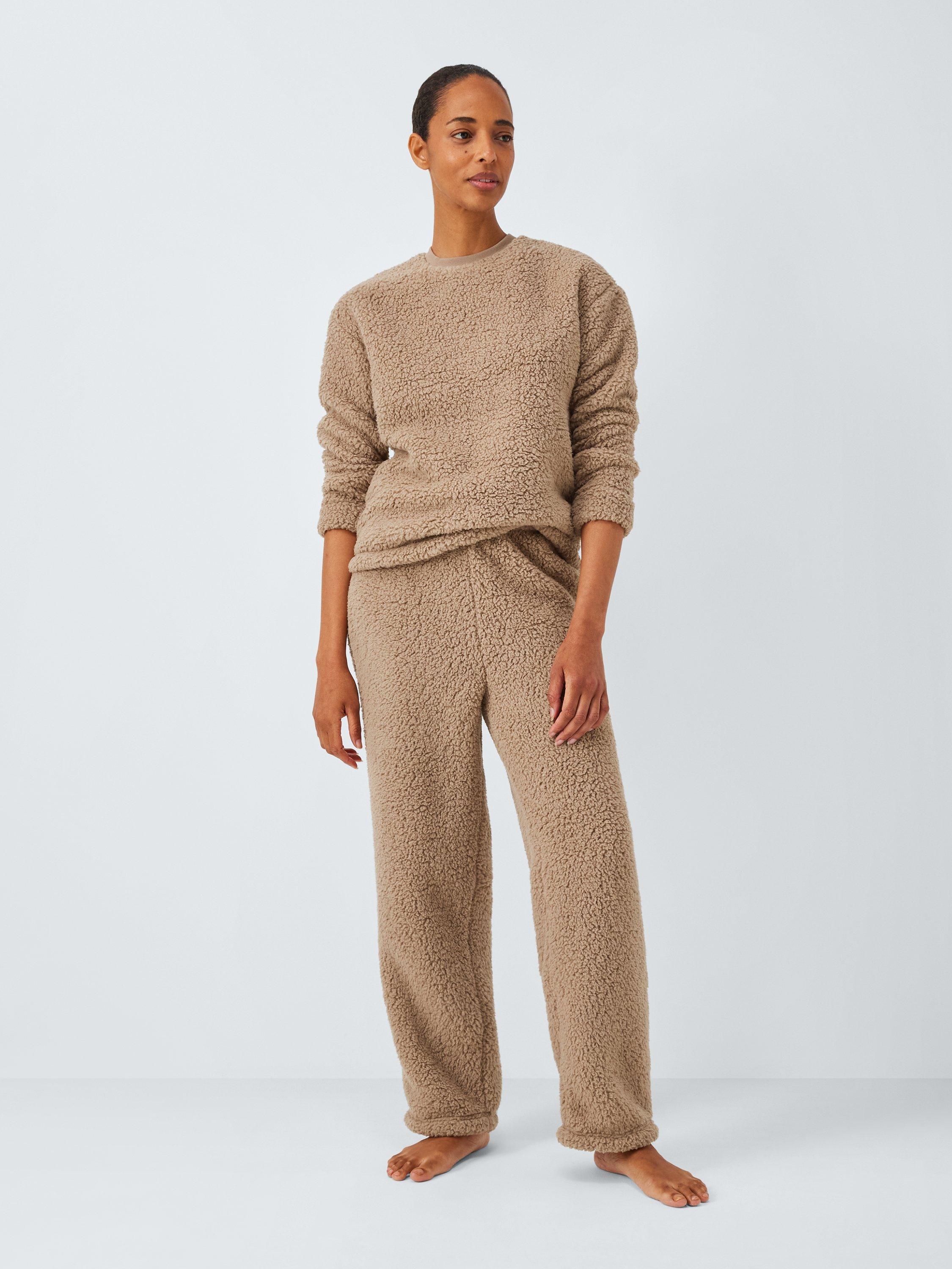 Product image 3 of 6, which shows John Lewis Borg Fleece Lounge Set, Caramel, S