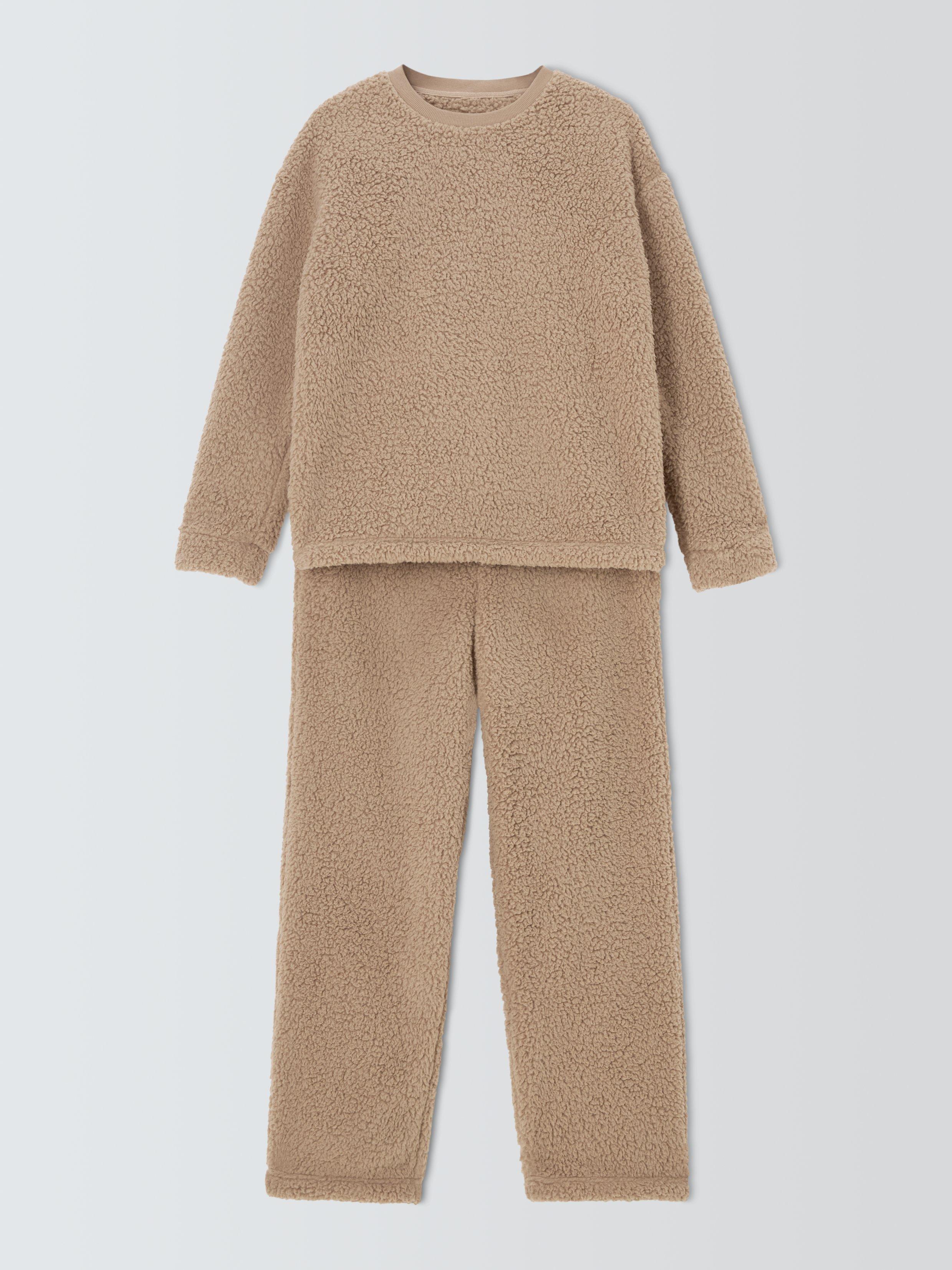Product image 4 of 6, which shows John Lewis Borg Fleece Lounge Set, Caramel, S