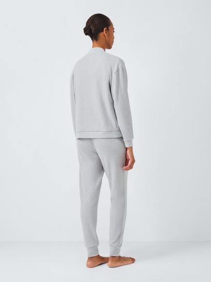 John Lewis Three Piece Cardigan Lounge Set - view 2, Grey Melange