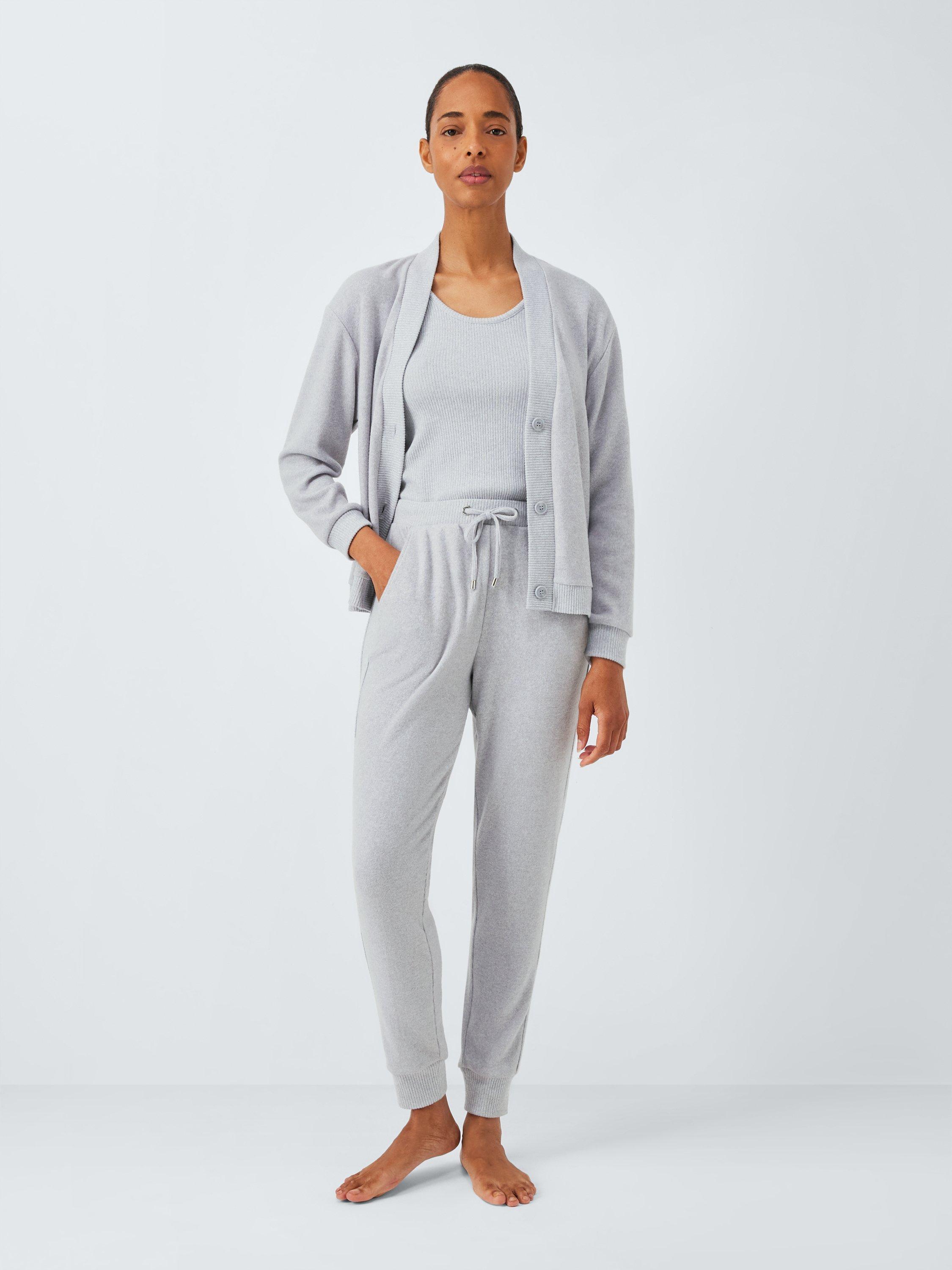 Product image 3 of 6, which shows John Lewis Three Piece Cardigan Lounge Set, Grey Melange, S