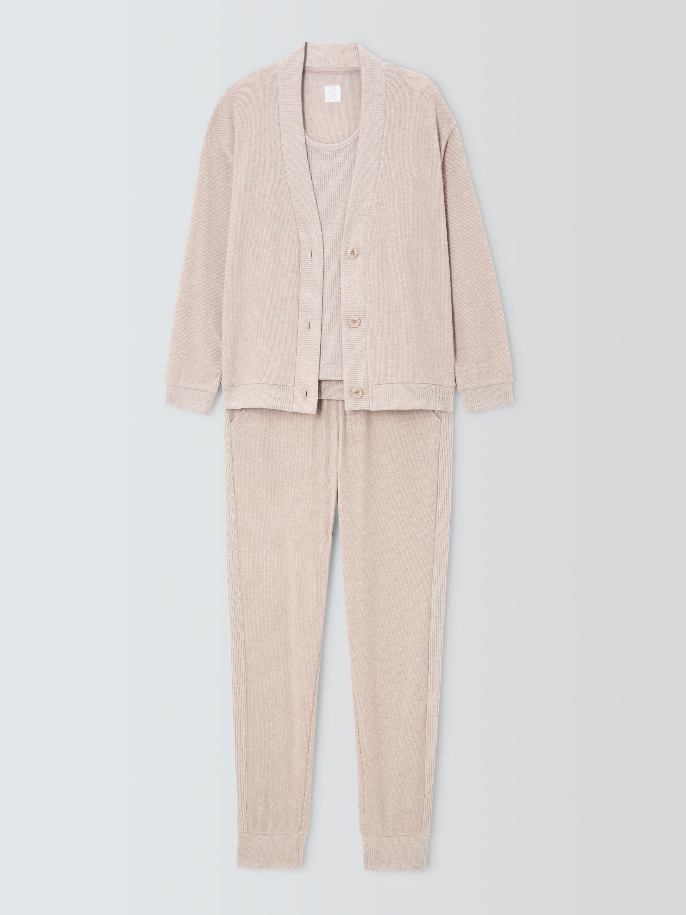 Product image 4 of 6, which shows John Lewis Three Piece Cardigan Lounge Set, Caramel, S