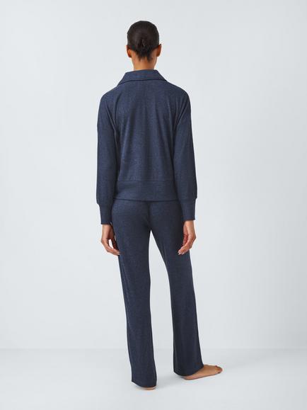 John Lewis Mini Ribbed Polo Lounge Set - view 2, Navy