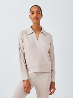 John Lewis Mini Ribbed Polo Lounge Set, Oatmeal