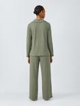 John Lewis Snit Ribbed Polo Lounge Set, Khaki