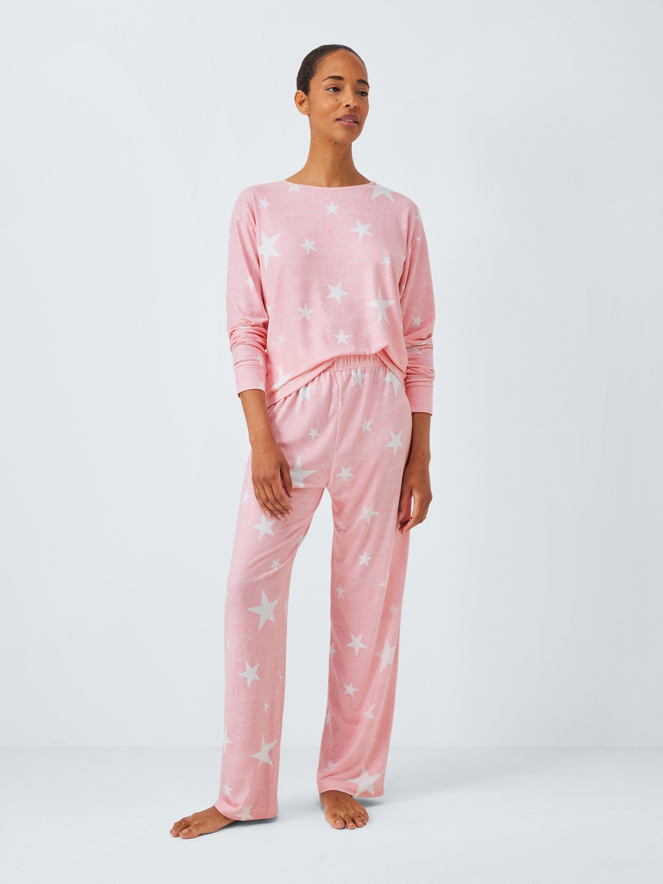 Product image 3 of 6, which shows John Lewis Enora Star Long Pyjama Set, Blush, 12