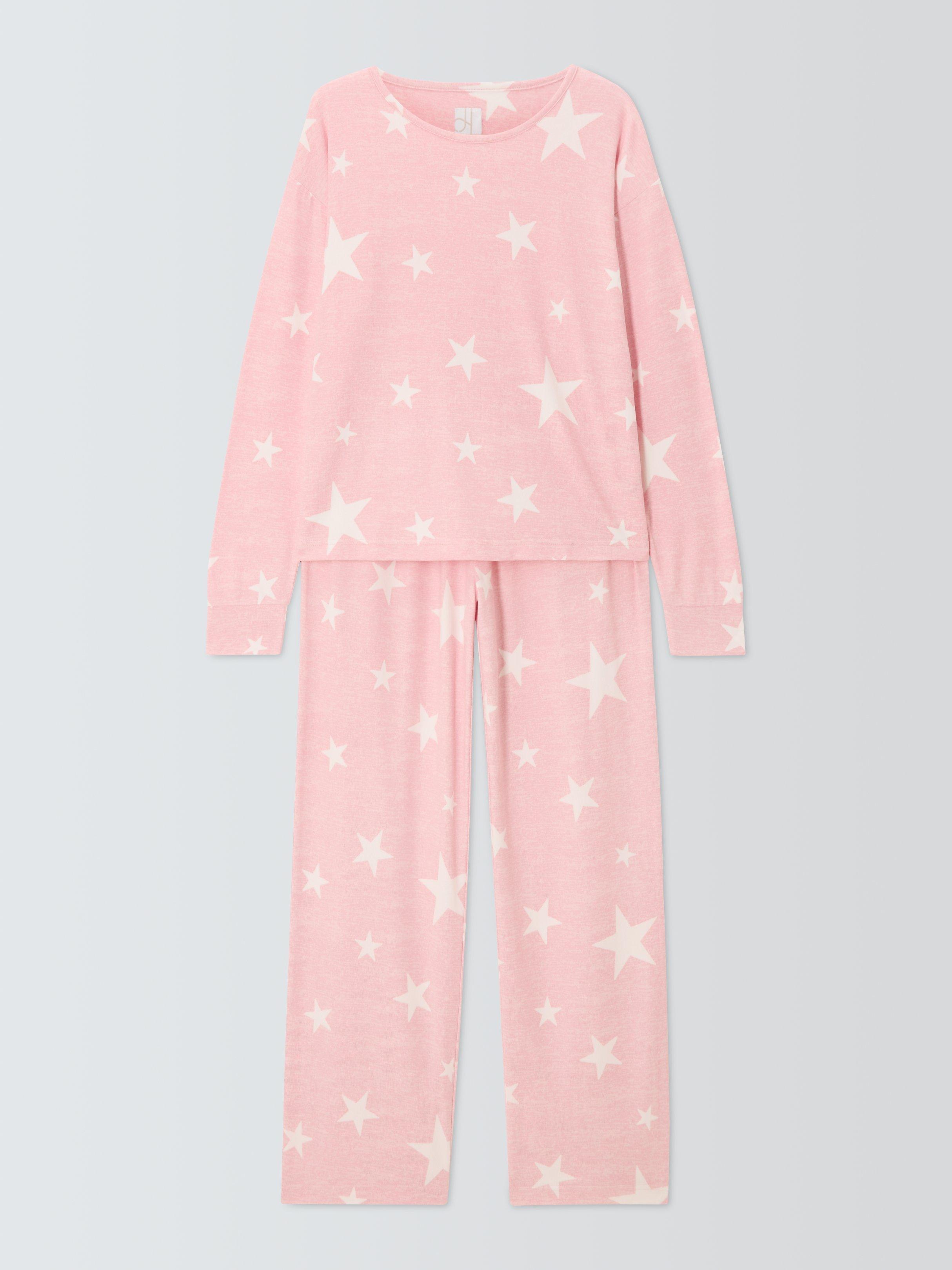 Product image 4 of 6, which shows John Lewis Enora Star Long Pyjama Set, Blush, 12