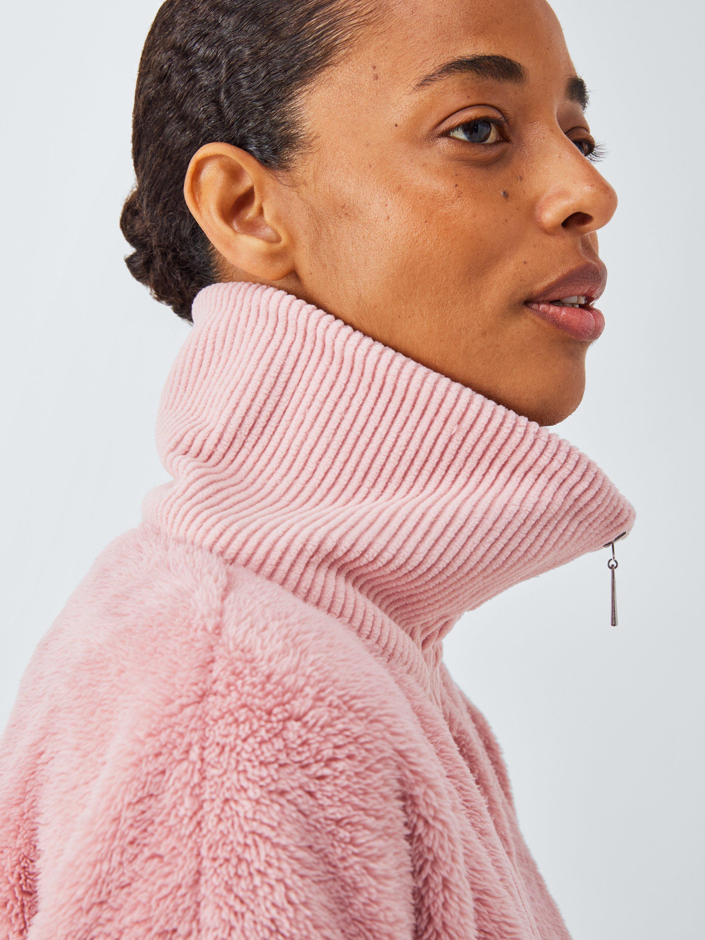 Product image 4 of 5, which shows John Lewis 1/2 Zip Fleece Lounge Top, Pink, S