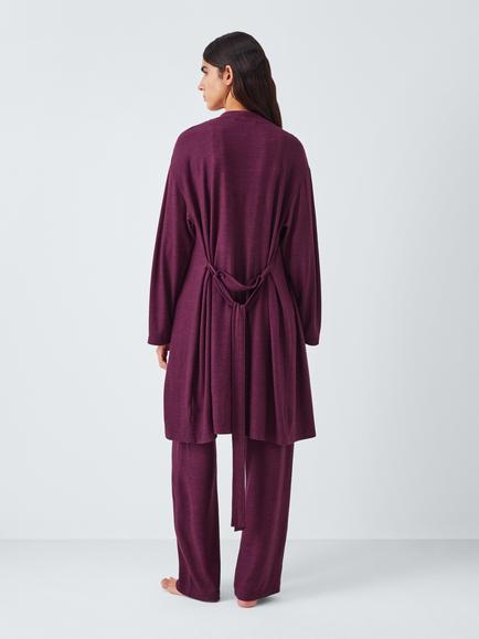 John Lewis Lace Trim Three Piece Lounge Set, Raspberry Coulis - view 2, Raspberry Coulis